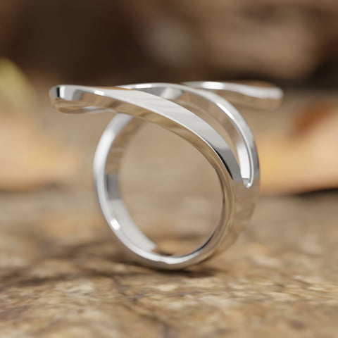 Sleek Asymmetrical Metal Ring