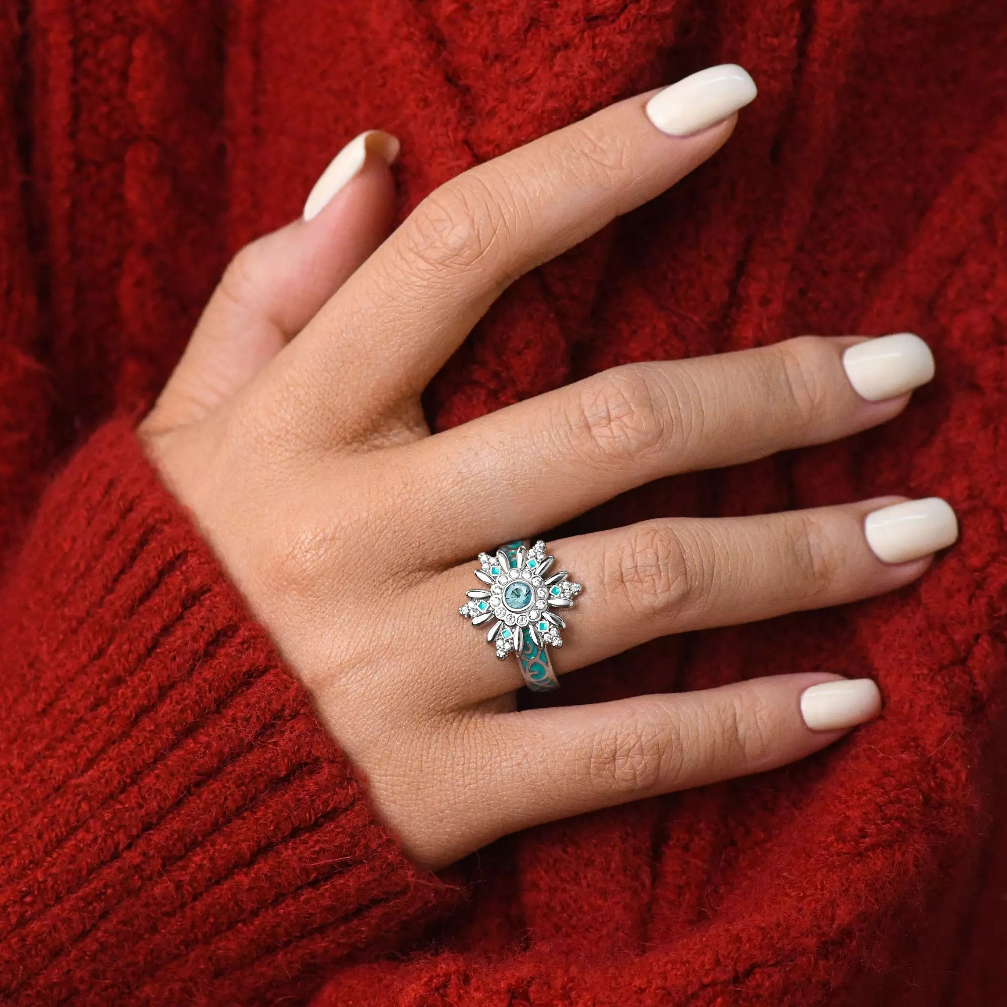 Snowbound Mystery Ring - Aquamarine - Serene Western