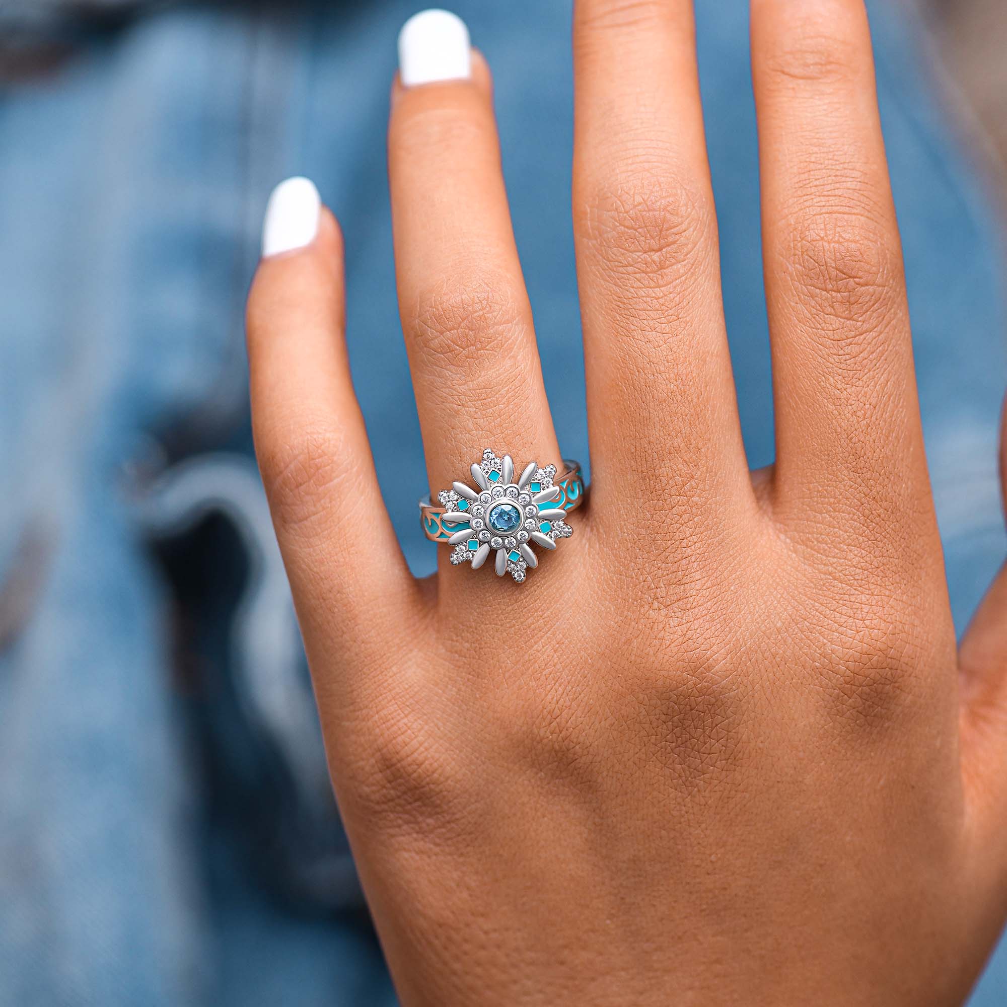 Snowbound Mystery Ring - Aquamarine - Serene Western