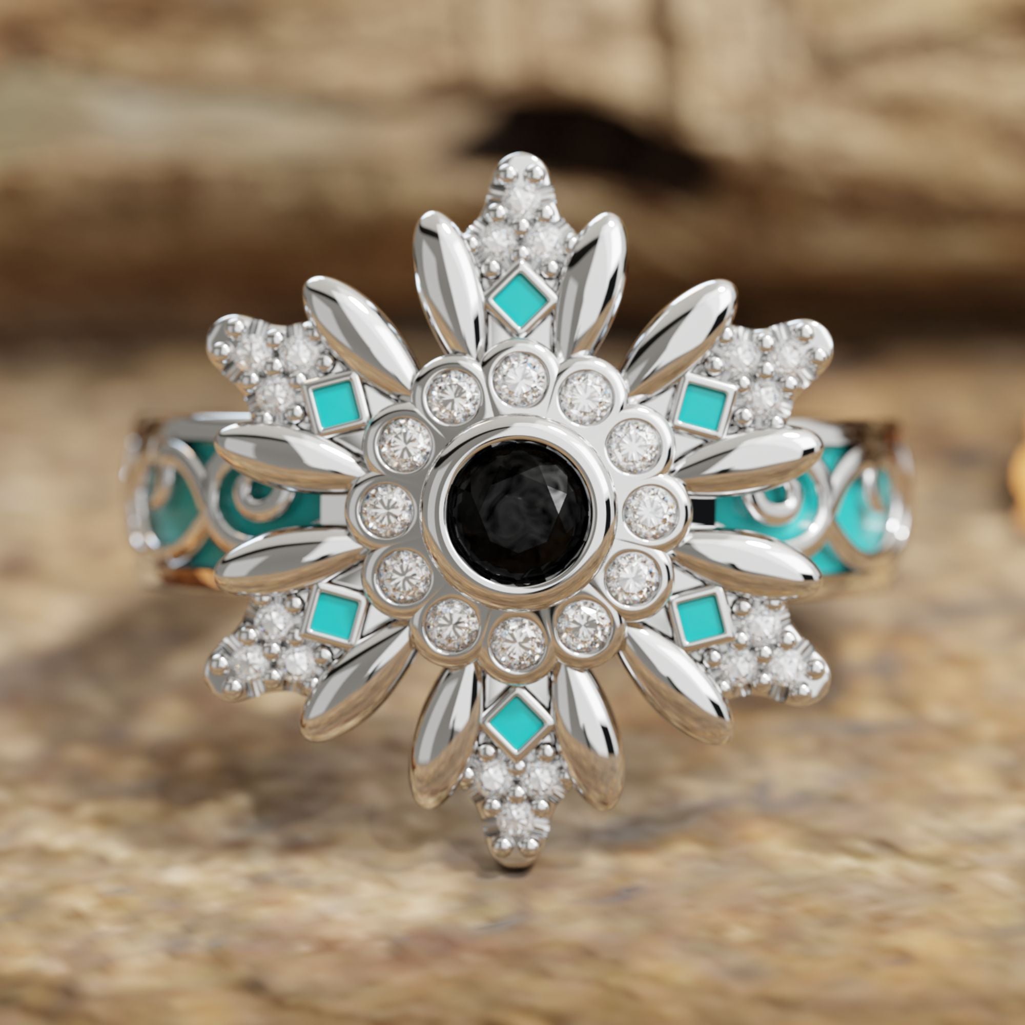 Snowbound Mystery Ring - Black Onyx - Serene Western