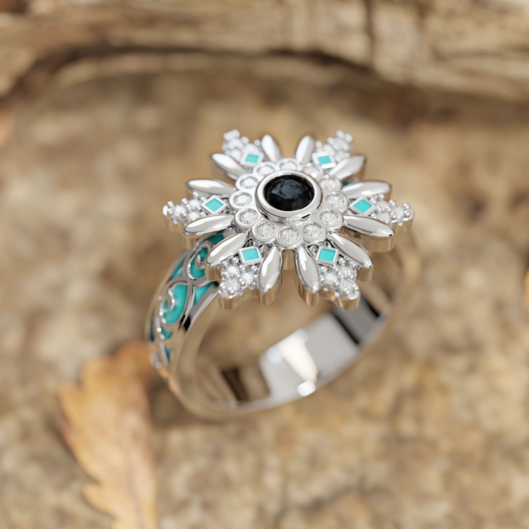 Snowbound Mystery Ring - Black Onyx - Serene Western