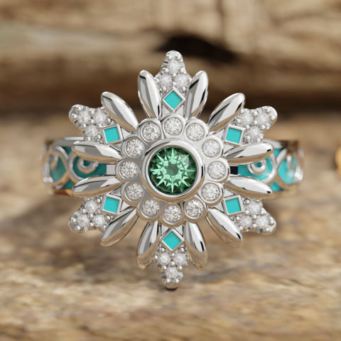 Snowbound Mystery Ring - Emerald