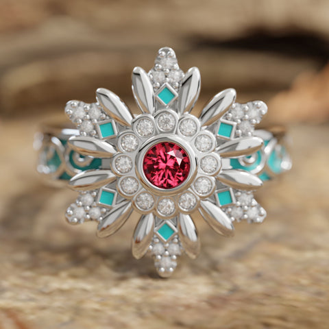 Snowbound Mystery Ring - Ruby