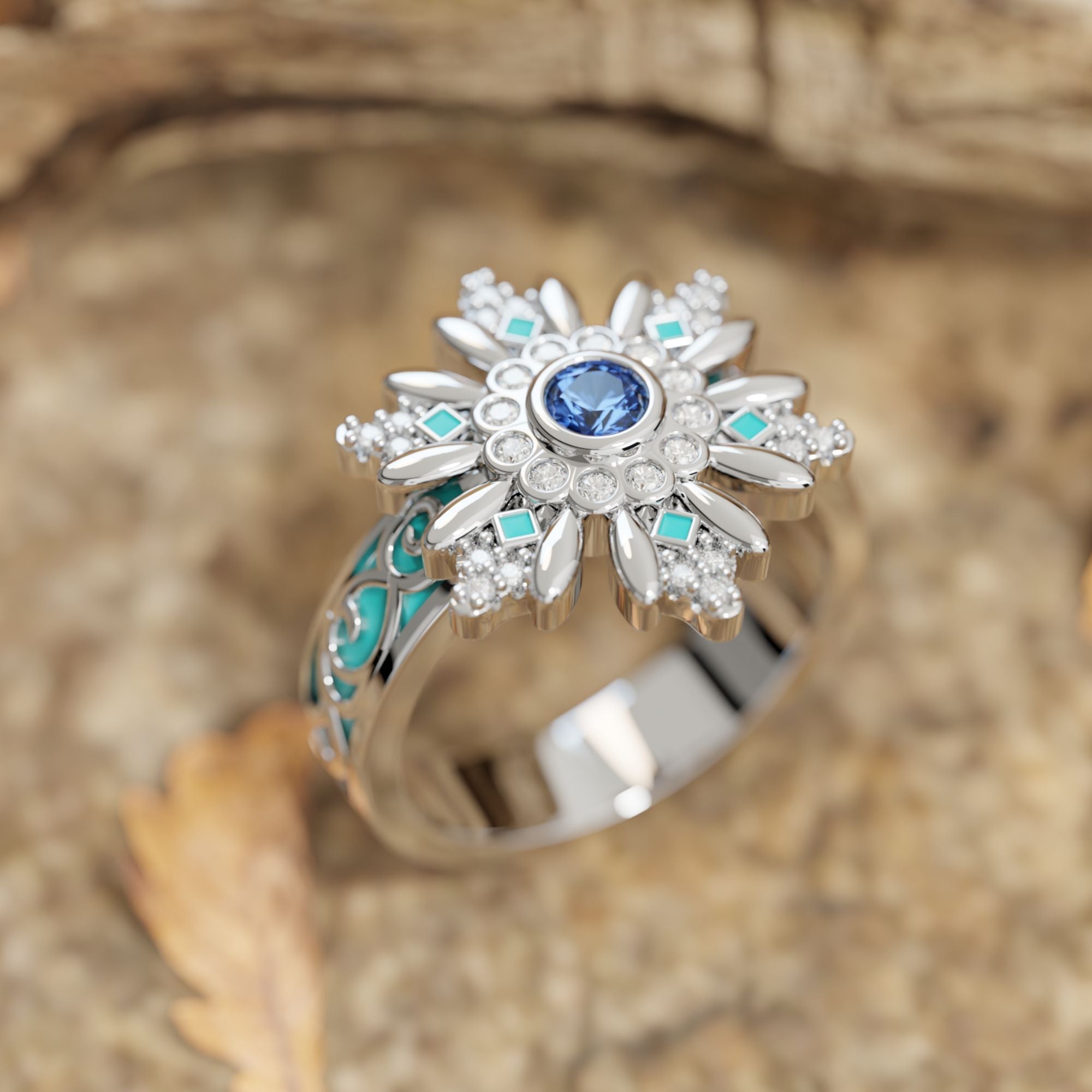 Snowbound Mystery Ring - Sapphire - Serene Western