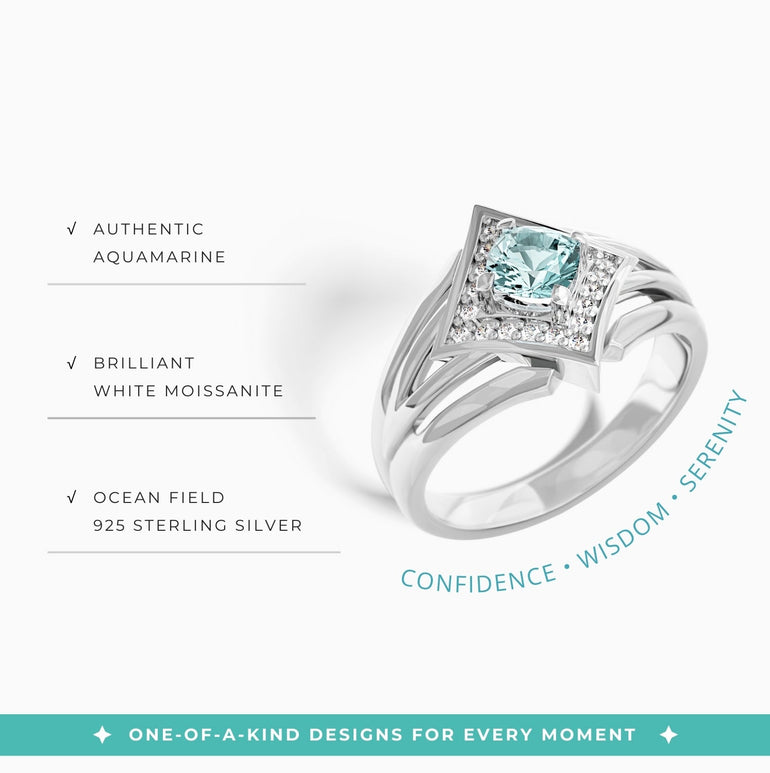 Soulful Waters Ring - Aquamarine - Serene Western