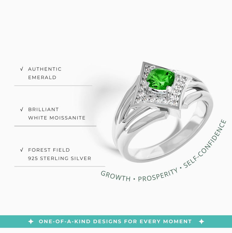 Soulful Waters Ring - Emerald - Serene Western
