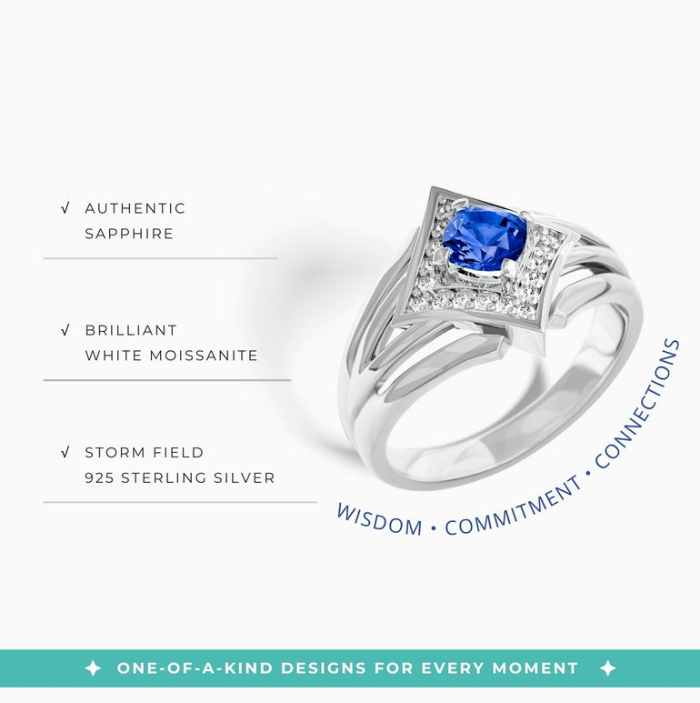 Soulful Waters Ring - Sapphire - Serene Western