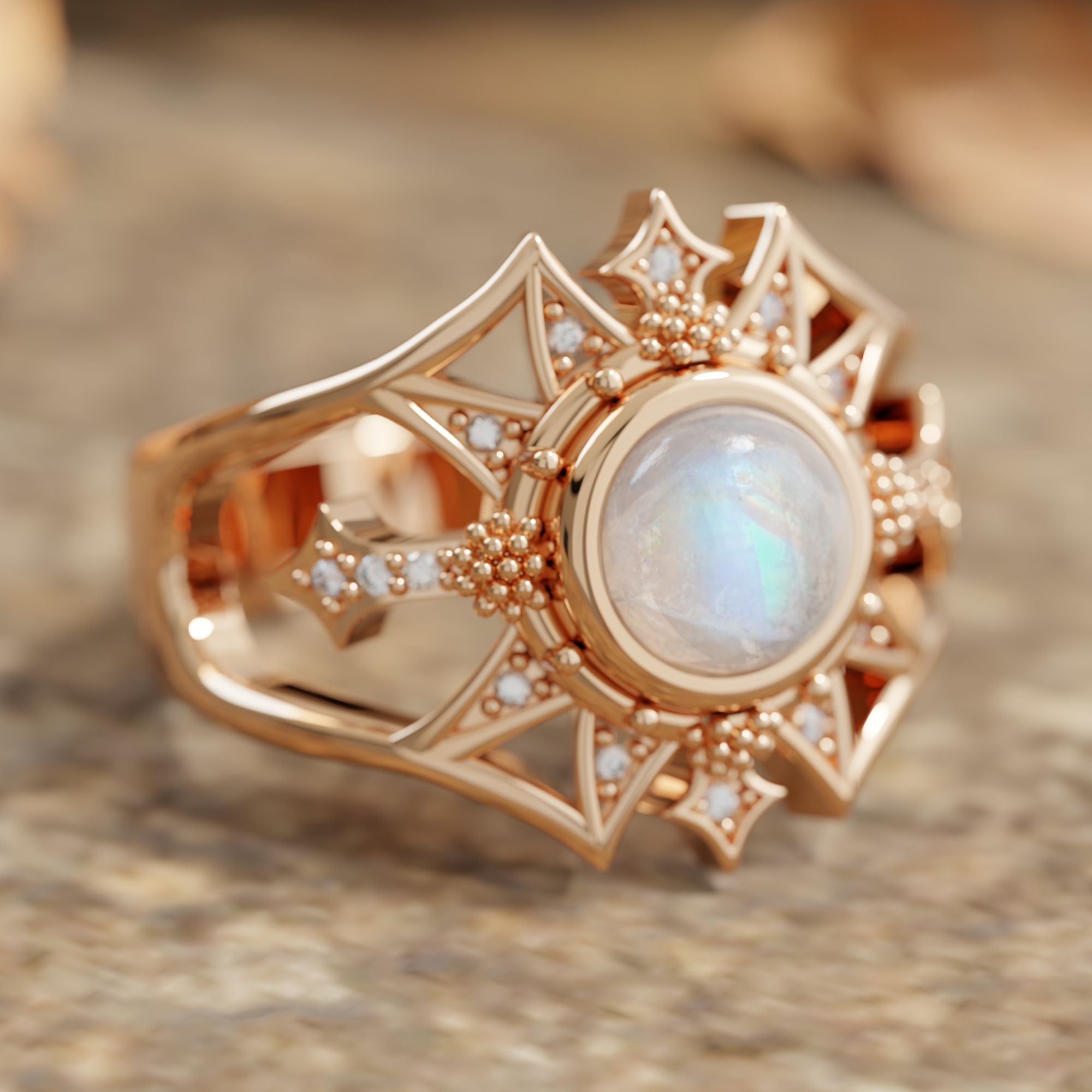 Sovereign Starlet Ring - Moonstone - Serene Western