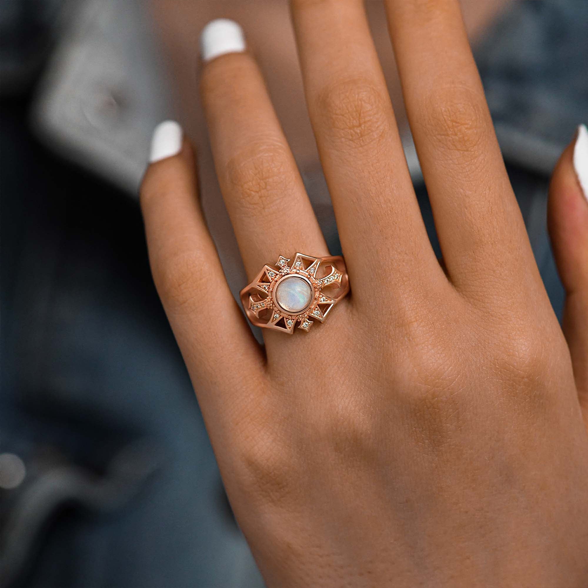 Sovereign Starlet Ring - Moonstone - Serene Western