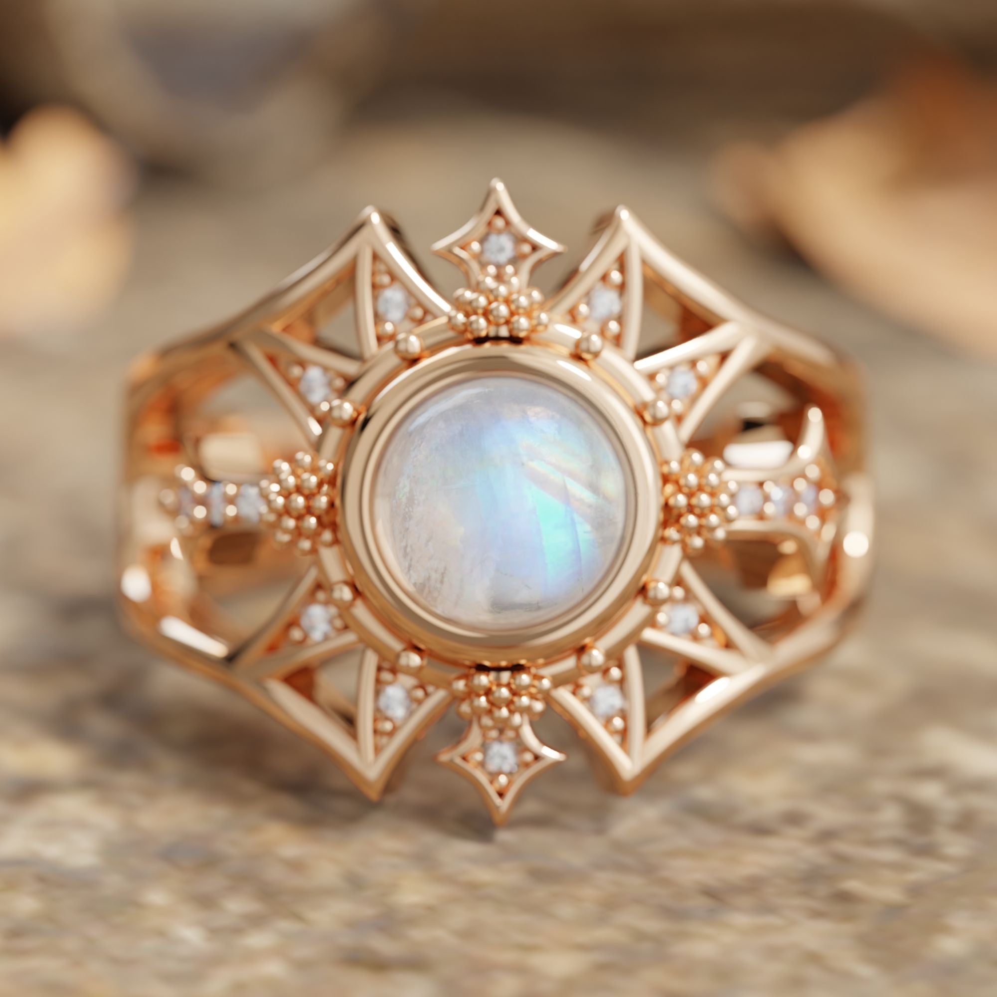 Sovereign Starlet Ring - Moonstone - Serene Western