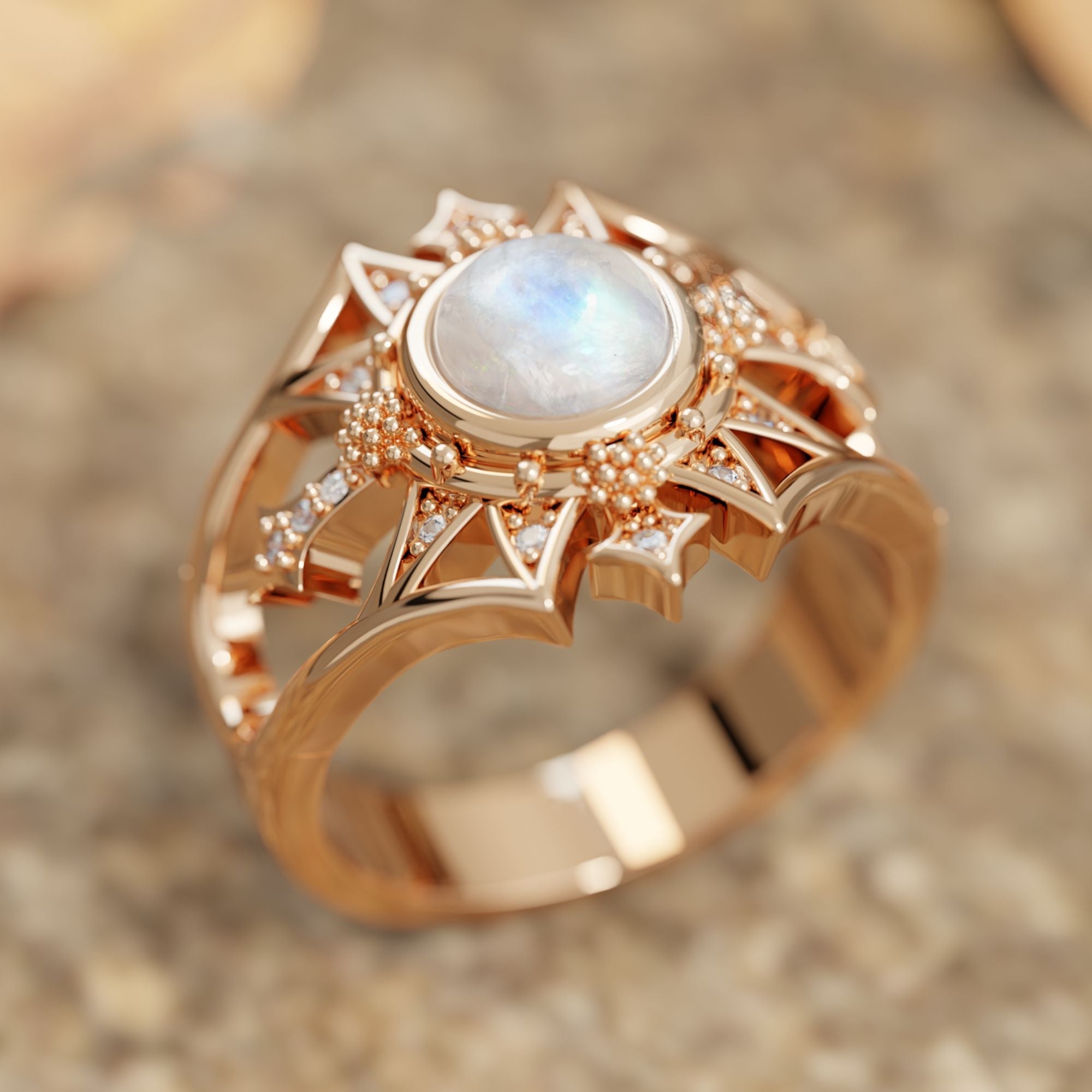 Sovereign Starlet Ring - Moonstone - Serene Western