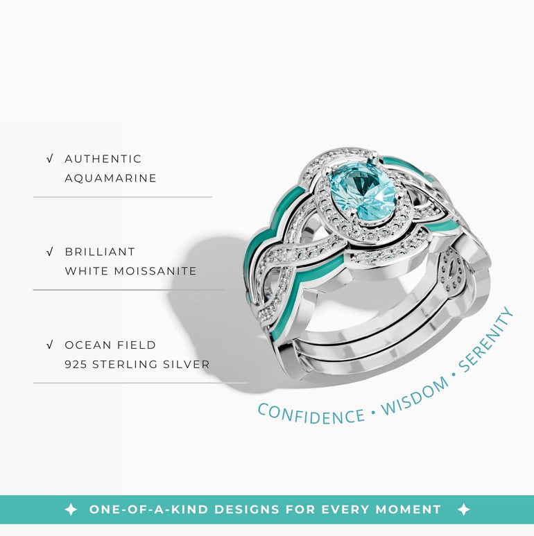 Sunset Canyons Ring - Aquamarine - Serene Western