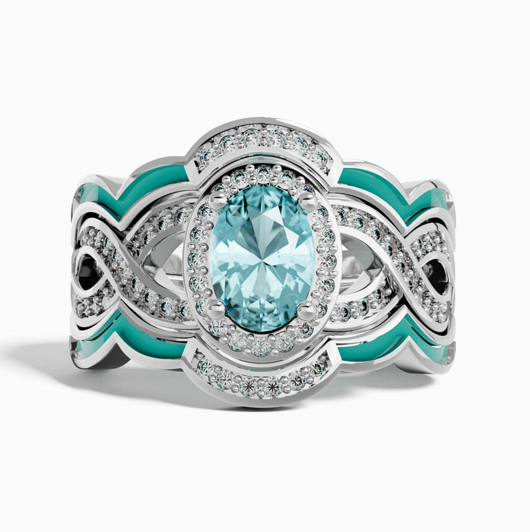 Sunset Canyons Ring - Aquamarine - Serene Western