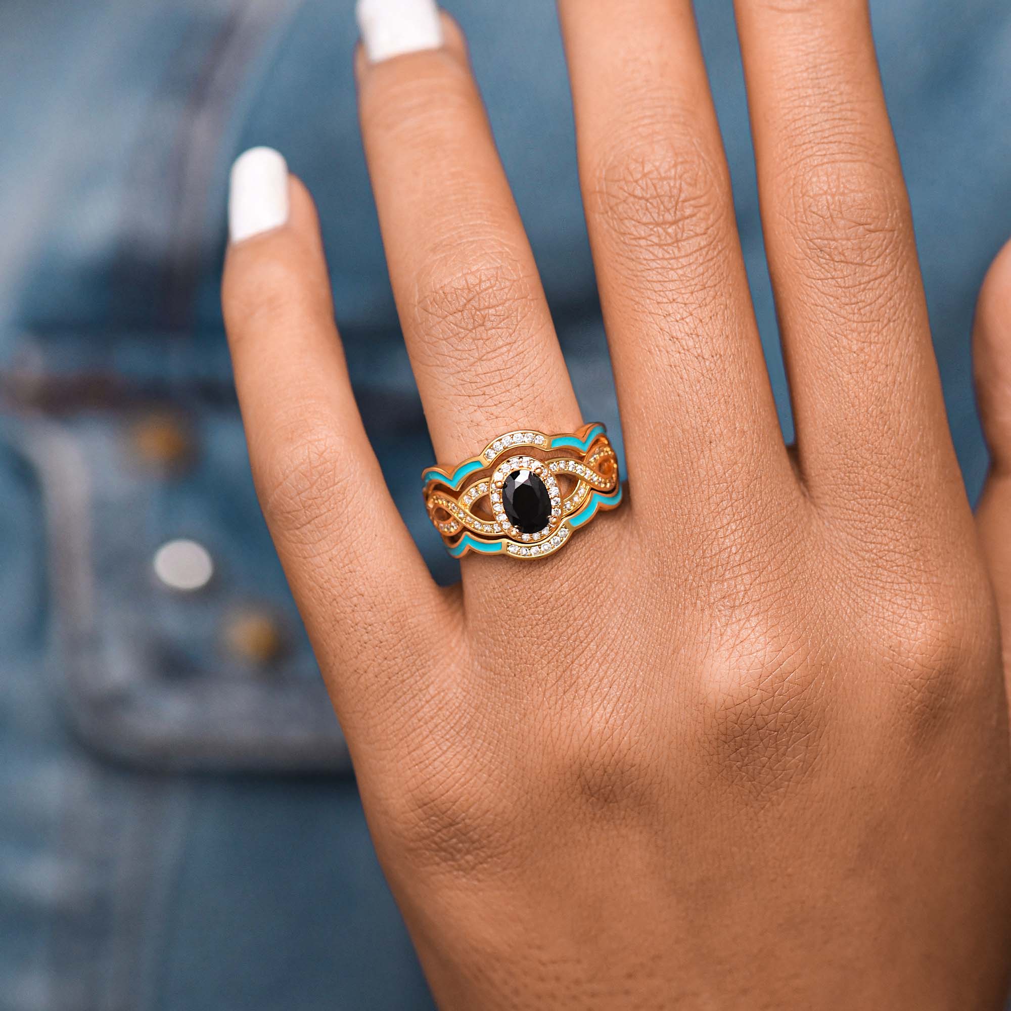 Sunset Canyons Ring - Black Onyx - Serene Western