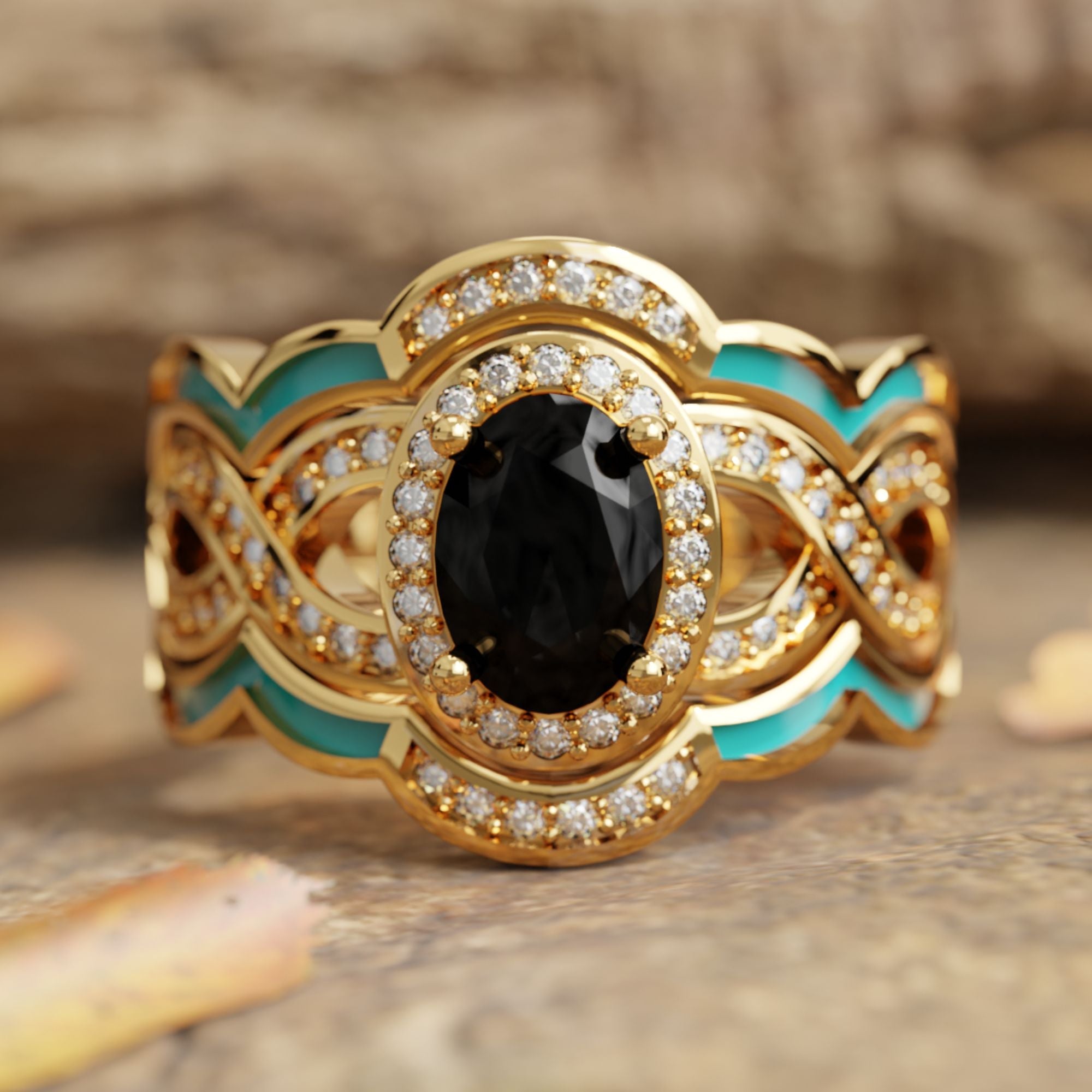 Sunset Canyons Ring - Black Onyx - Serene Western