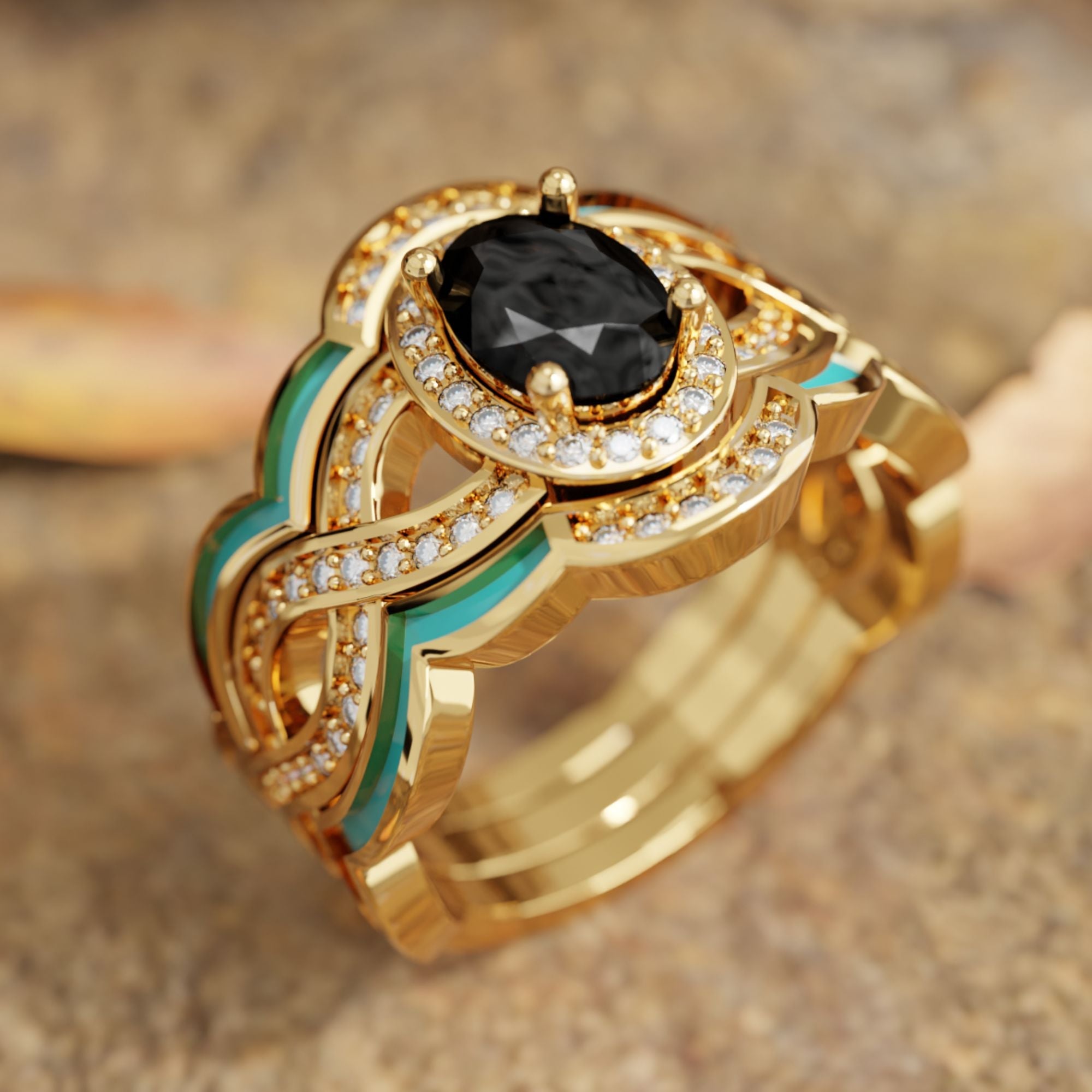 Sunset Canyons Ring - Black Onyx - Serene Western