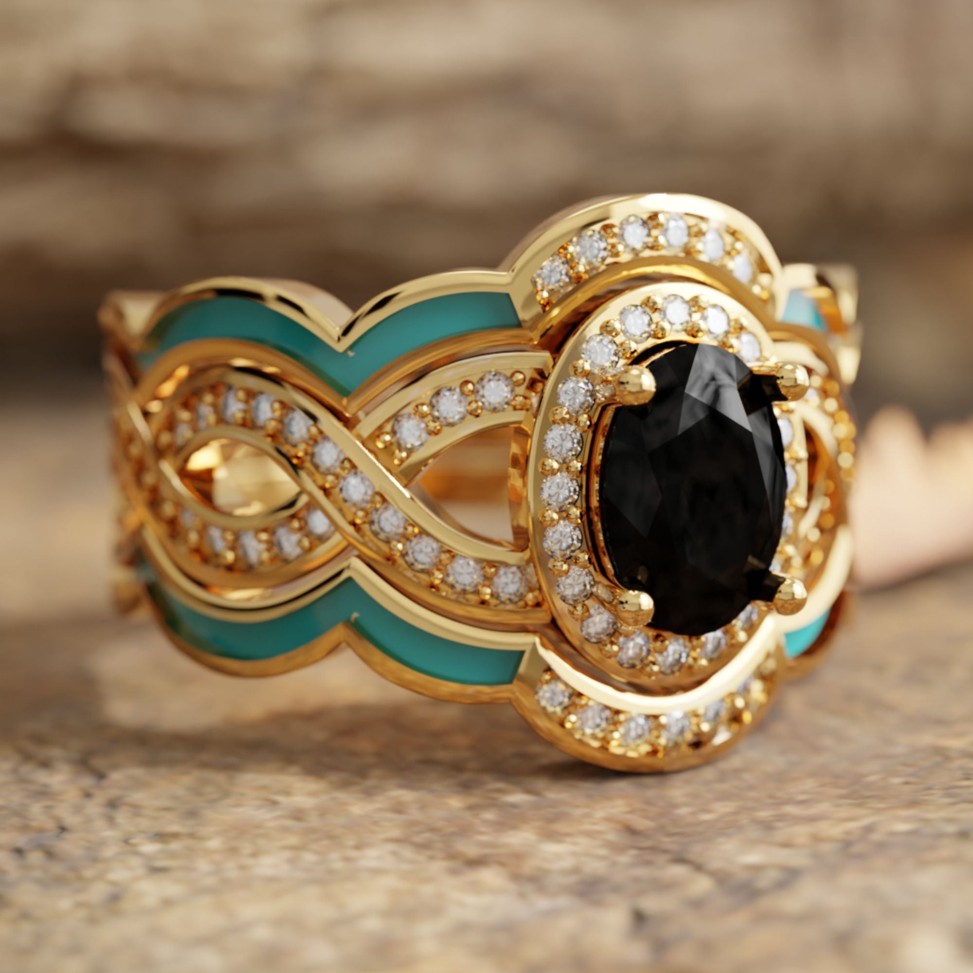 Sunset Canyons Ring - Black Onyx - Serene Western