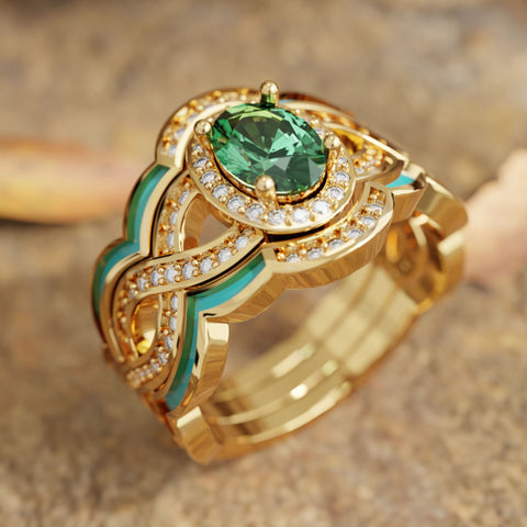 Sunset Canyons Ring - Emerald