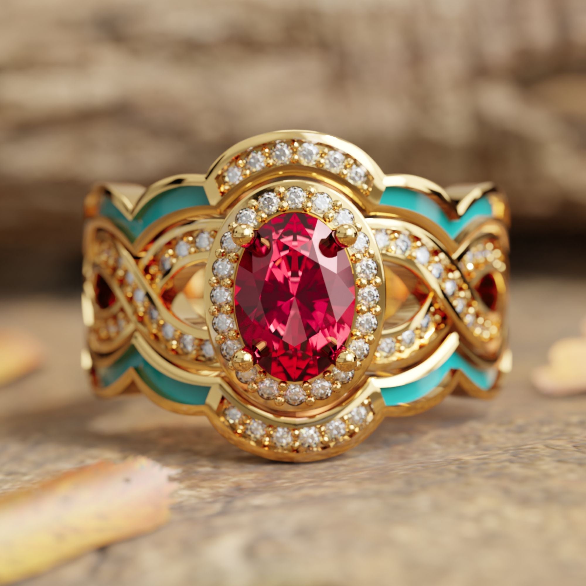 Sunset Canyons Ring - Ruby - Serene Western