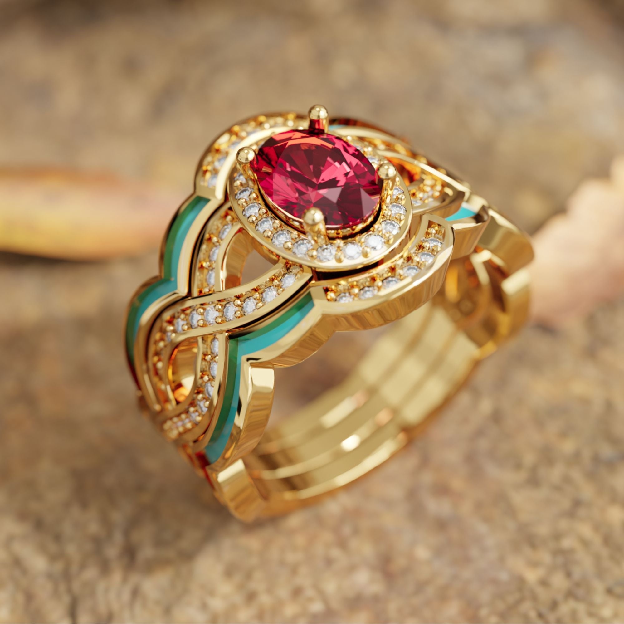 Sunset Canyons Ring - Ruby - Serene Western