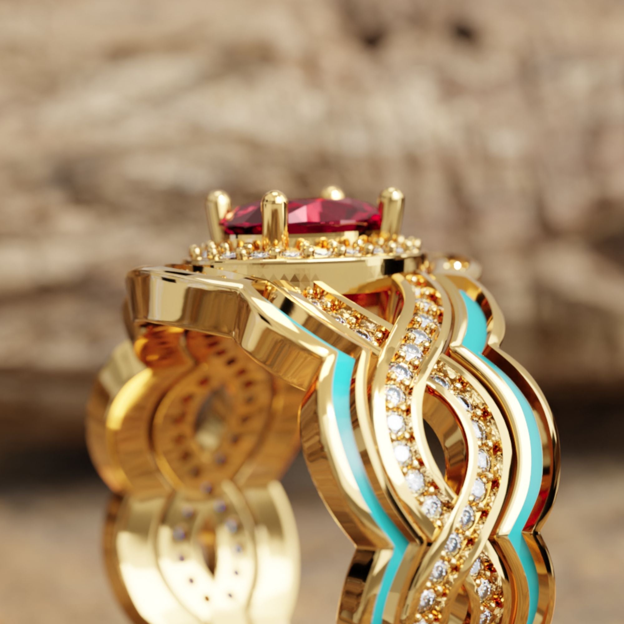 Sunset Canyons Ring - Ruby - Serene Western