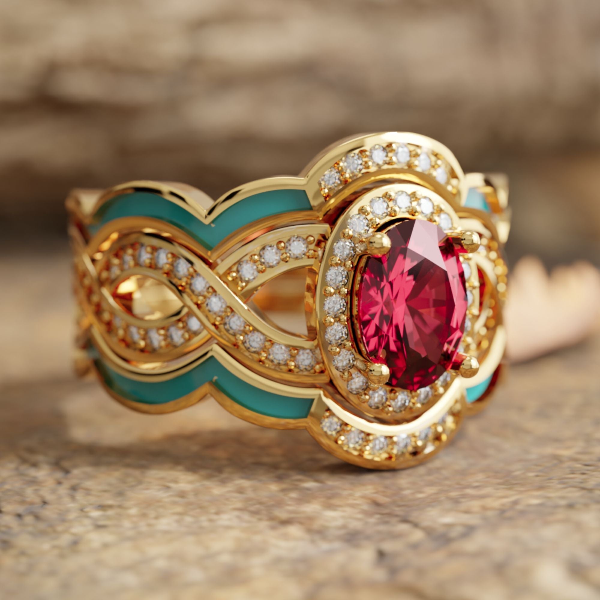 Sunset Canyons Ring - Ruby - Serene Western