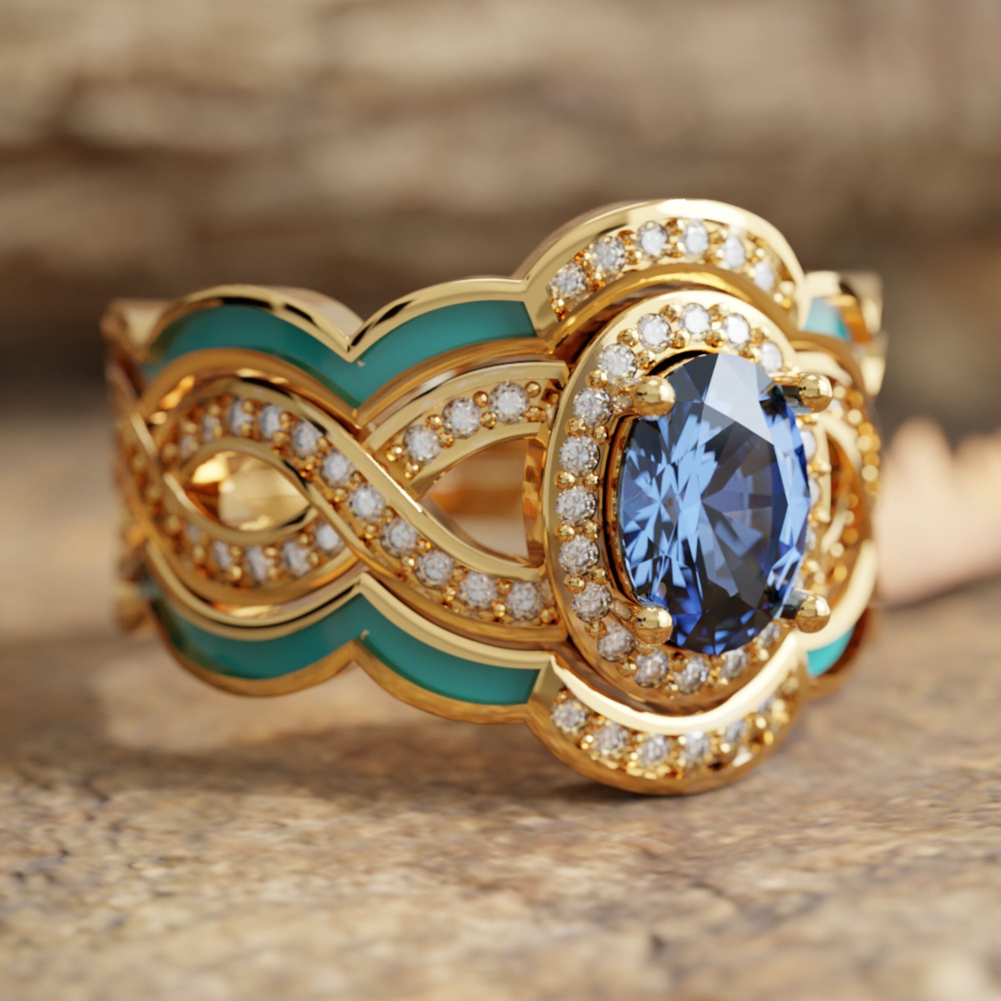 Sunset Canyons Ring - Sapphire - Serene Western