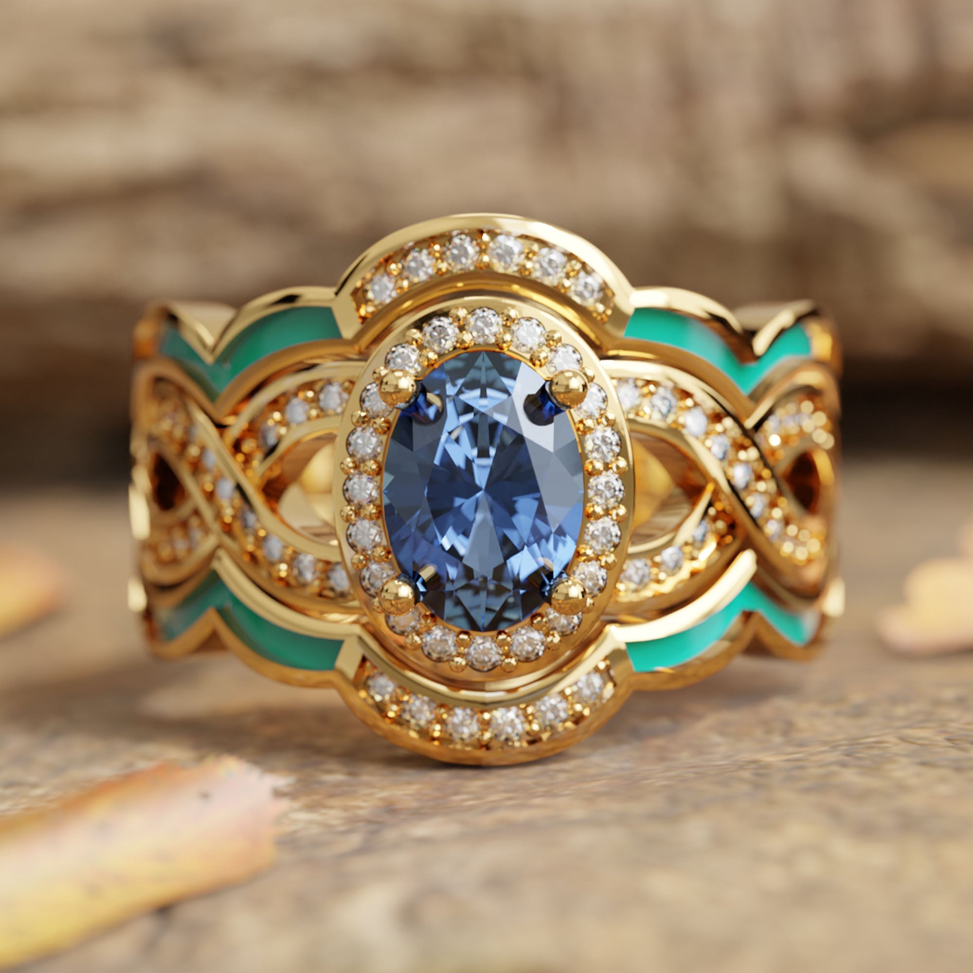 Sunset Canyons Ring - Sapphire - Serene Western