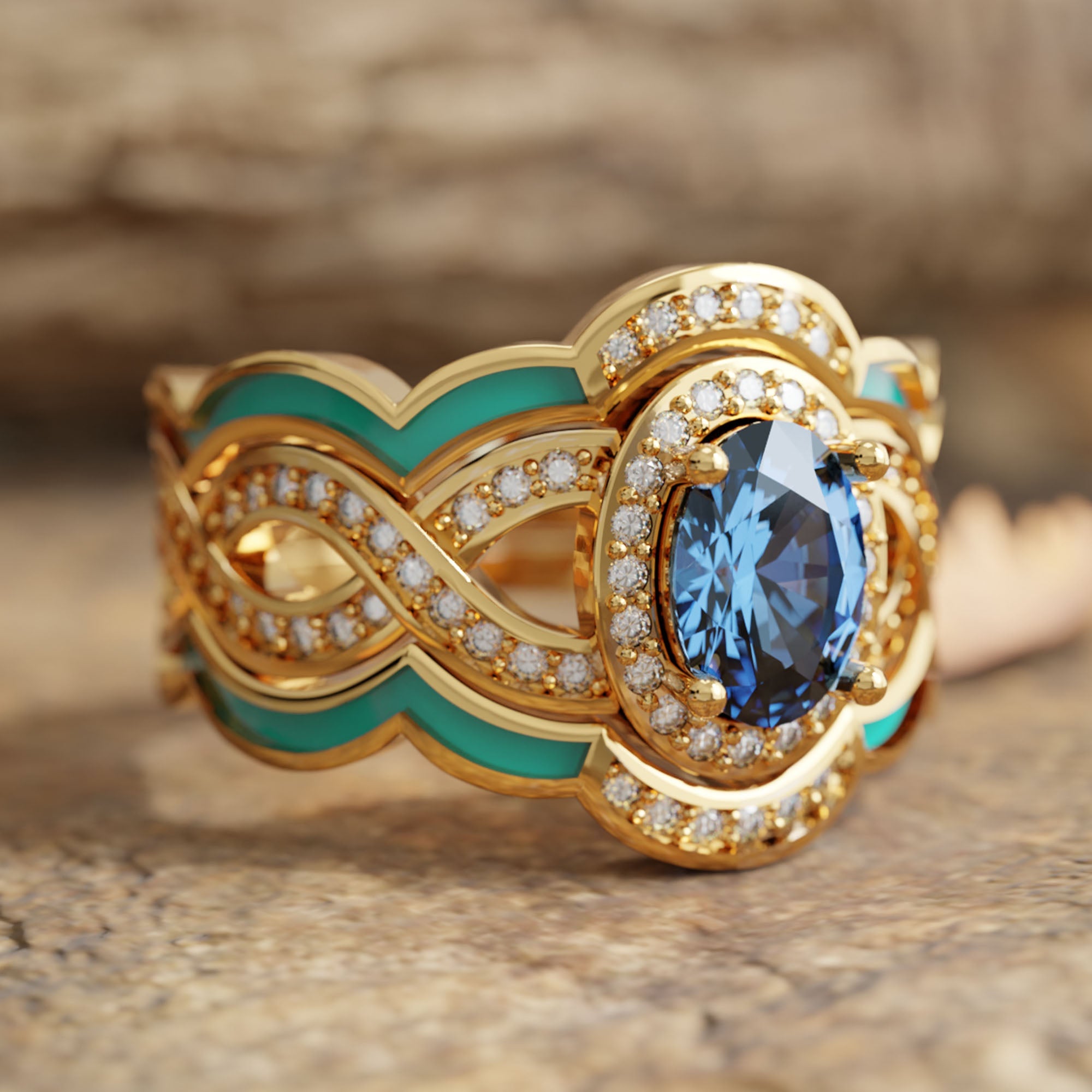 Sunset Canyons Ring - Sapphire - Serene Western