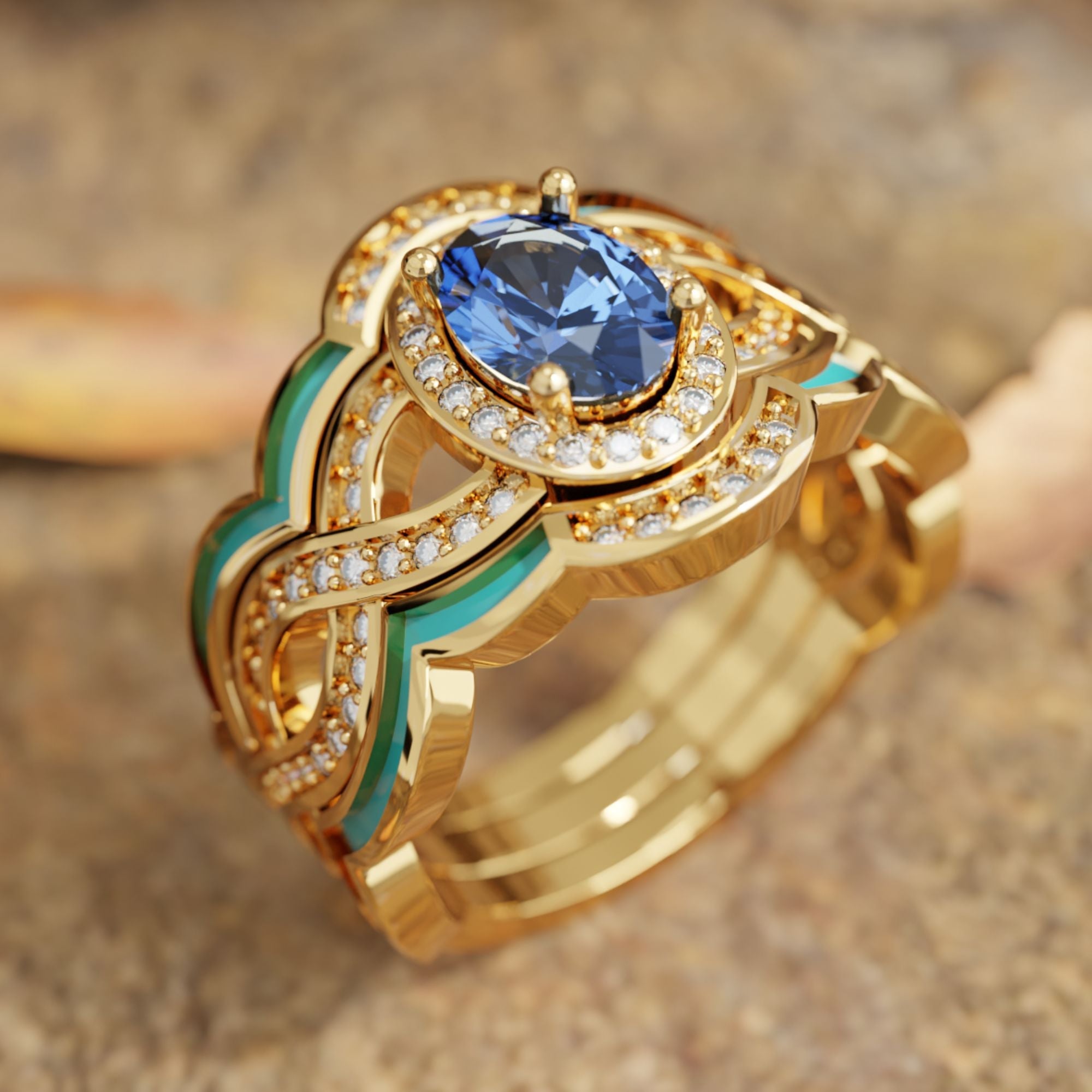 Sunset Canyons Ring - Sapphire - Serene Western