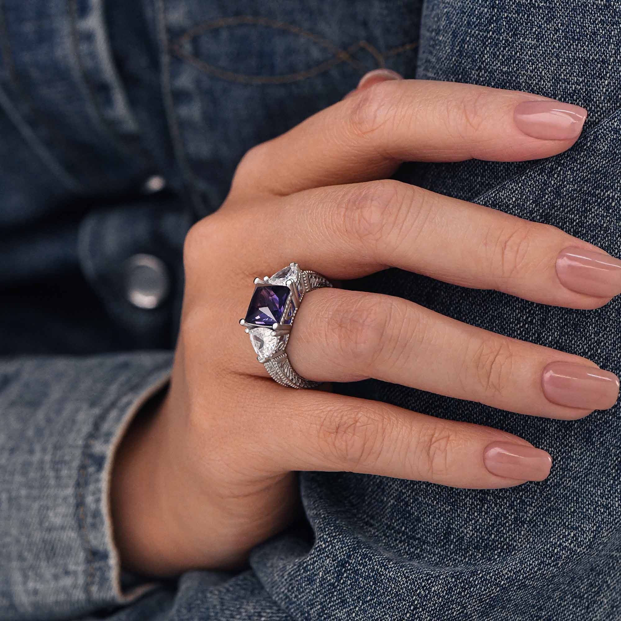 Tidal Embrace Ring - Amethyst - Serene Western