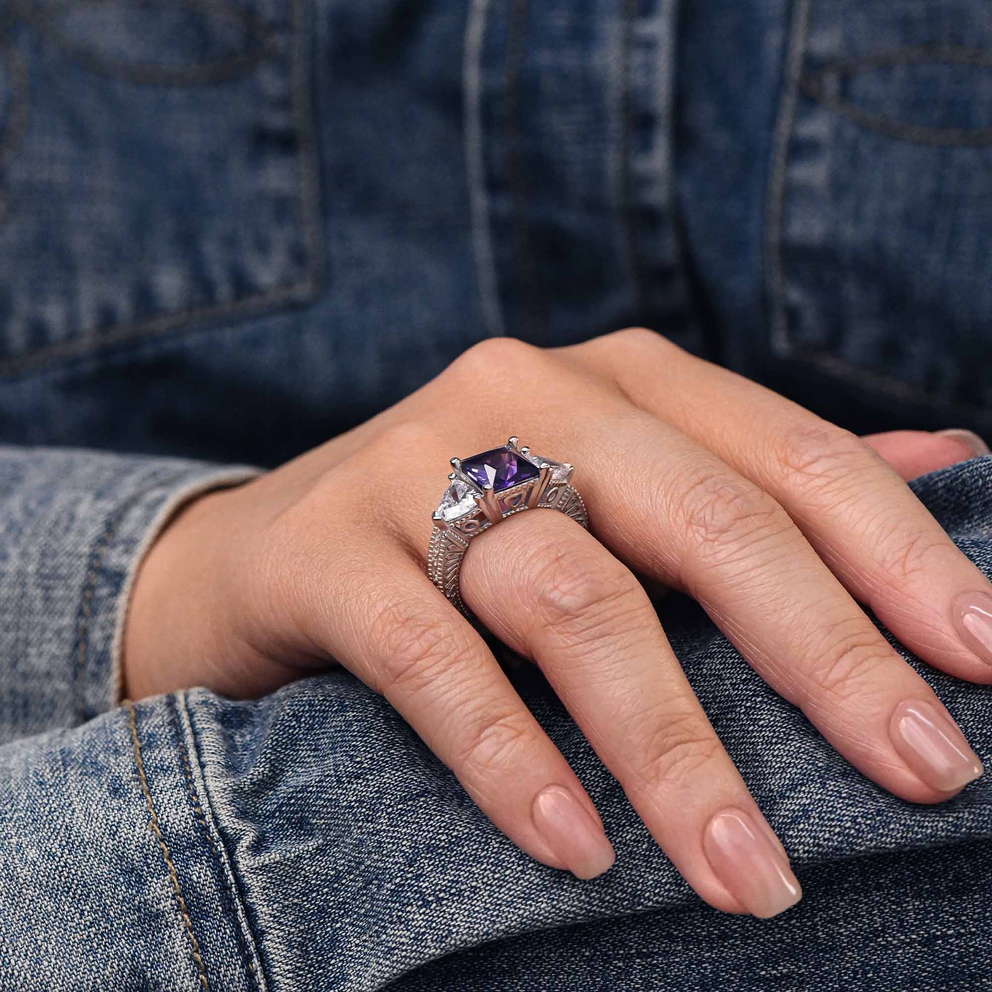 Tidal Embrace Ring - Amethyst - Serene Western