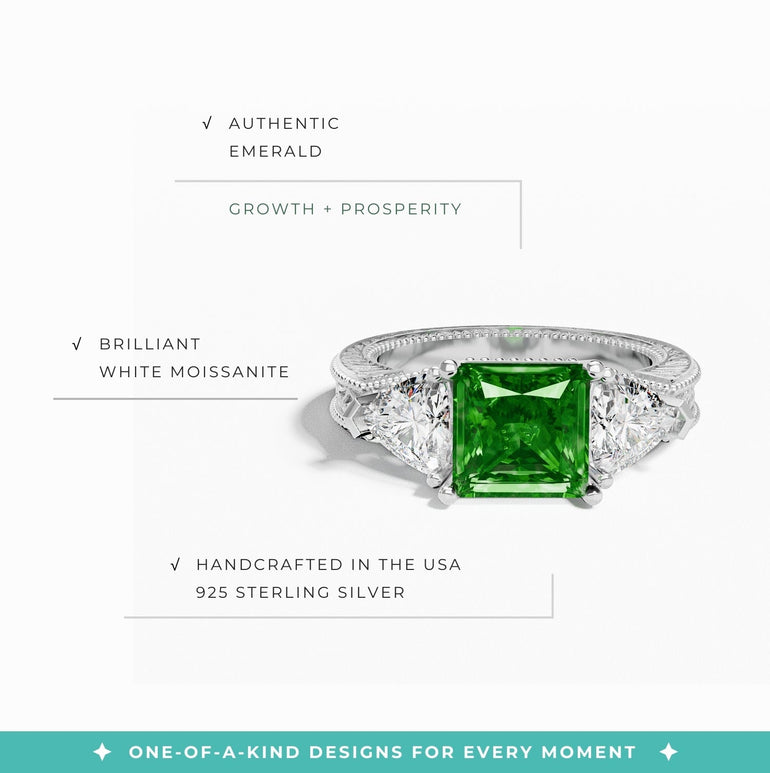 Tidal Embrace Ring - Emerald - Serene Western