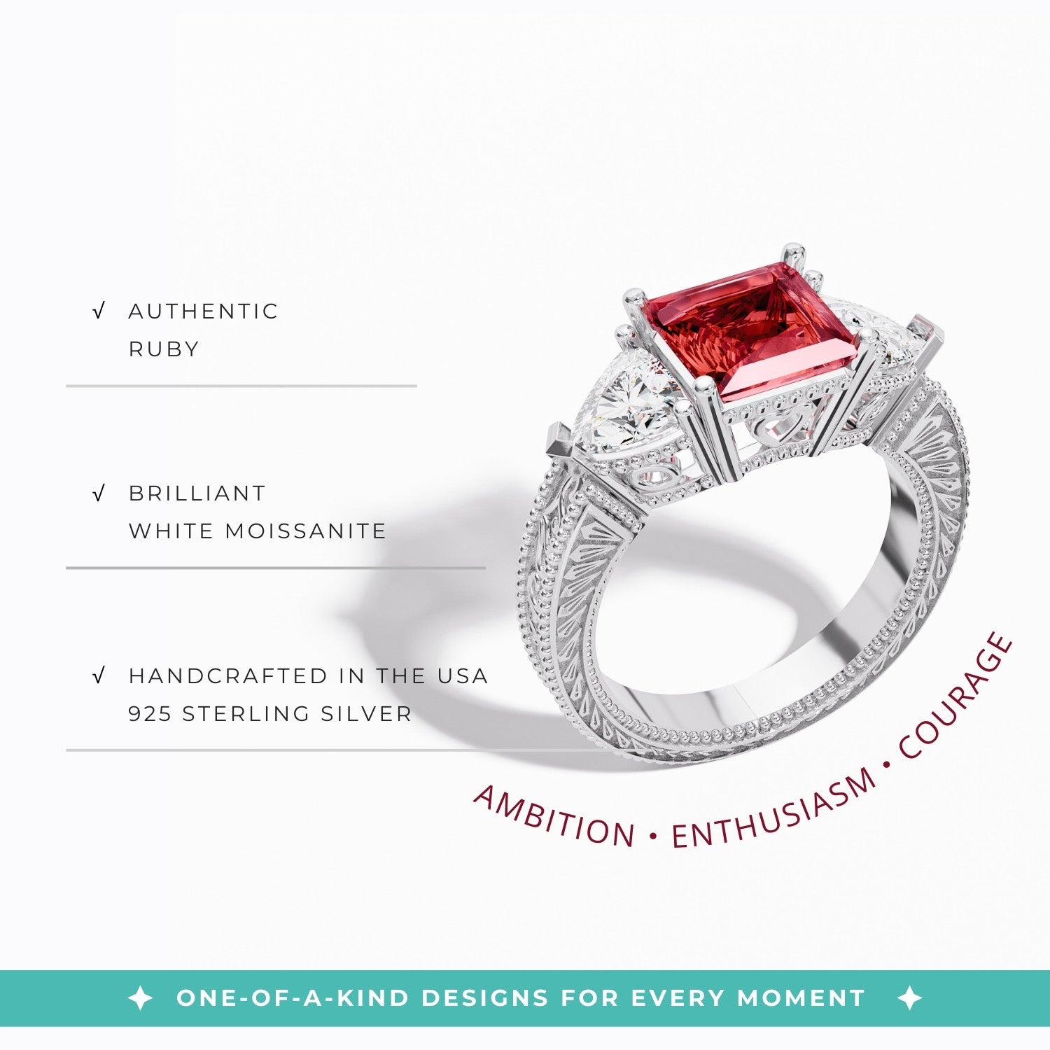 Tidal Embrace Ring - Ruby - Serene Western