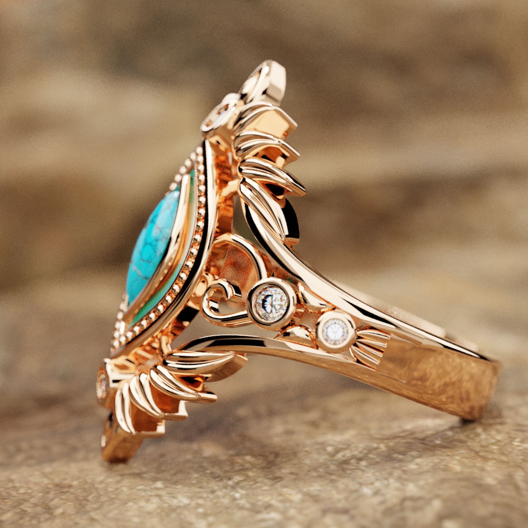 Tribal Feather Ring - Serene Western