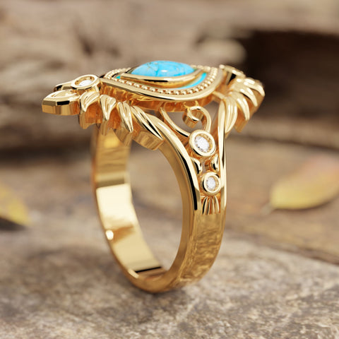 Tribal Feather Ring