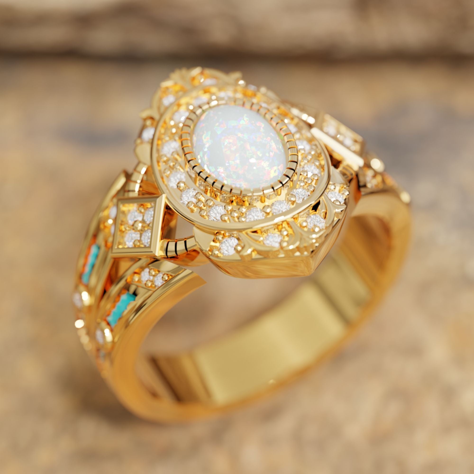 Warrior's Glory Ring - Opal - Serene Western