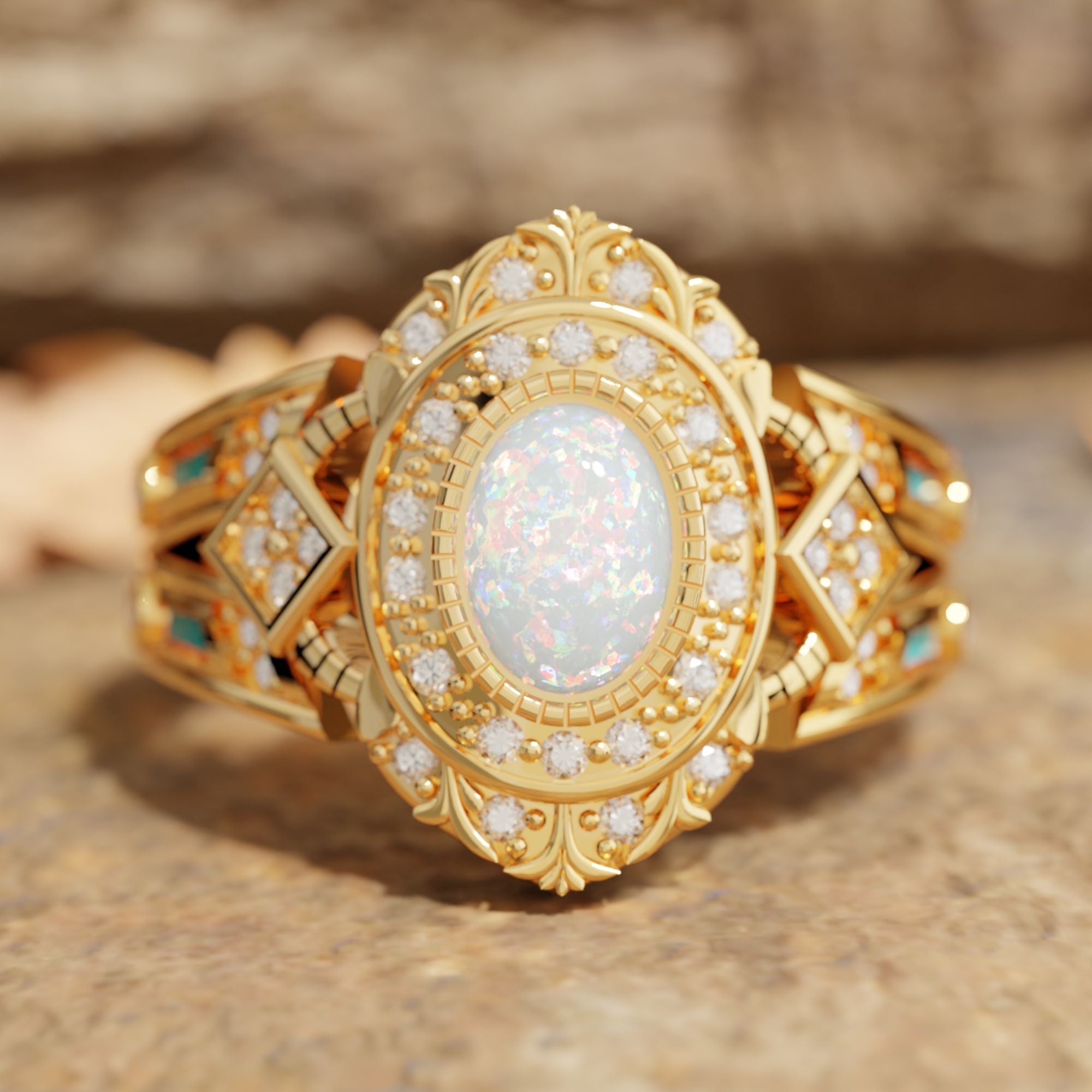 Warrior's Glory Ring - Opal - Serene Western