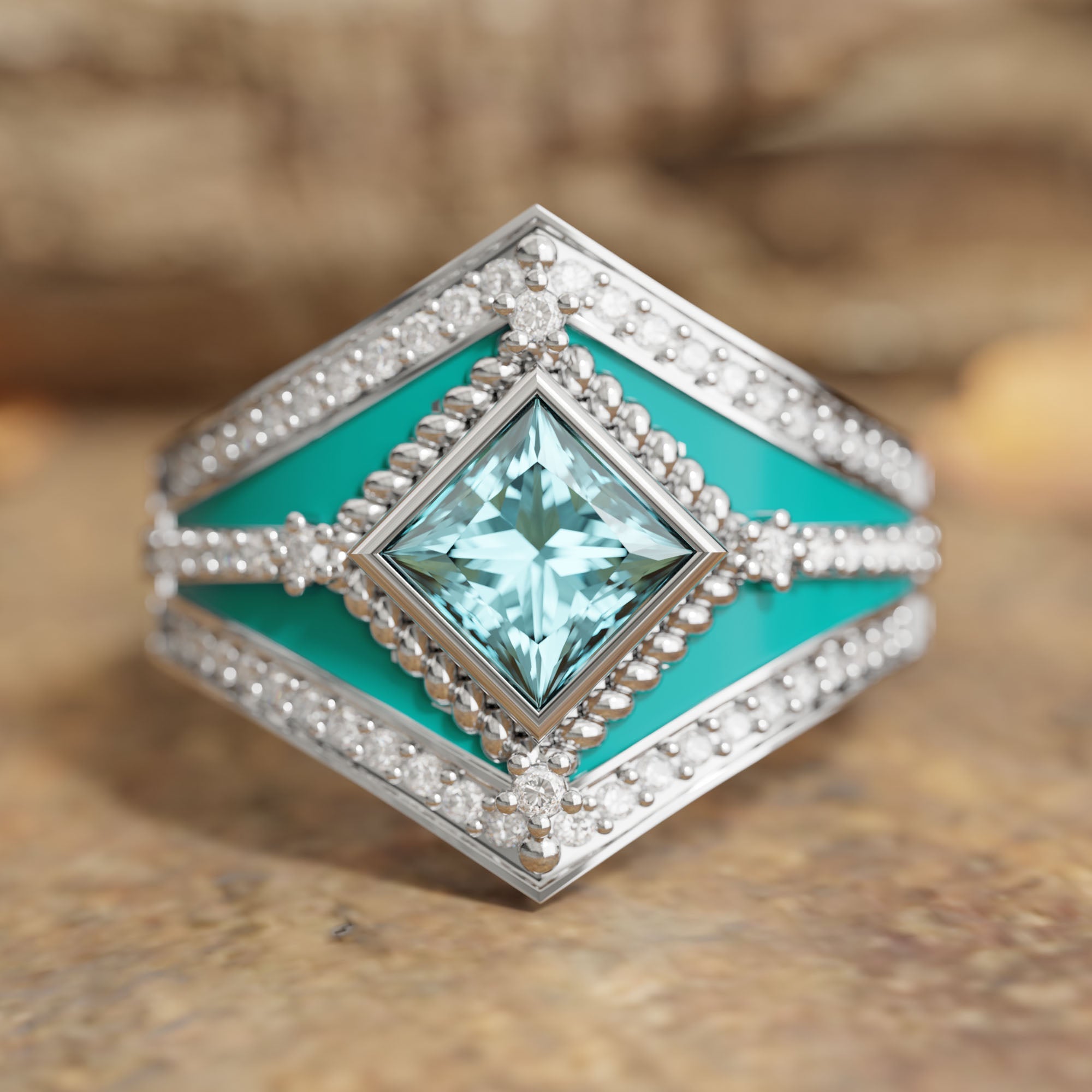 Wild Heart Ring - Aquamarine - Serene Western