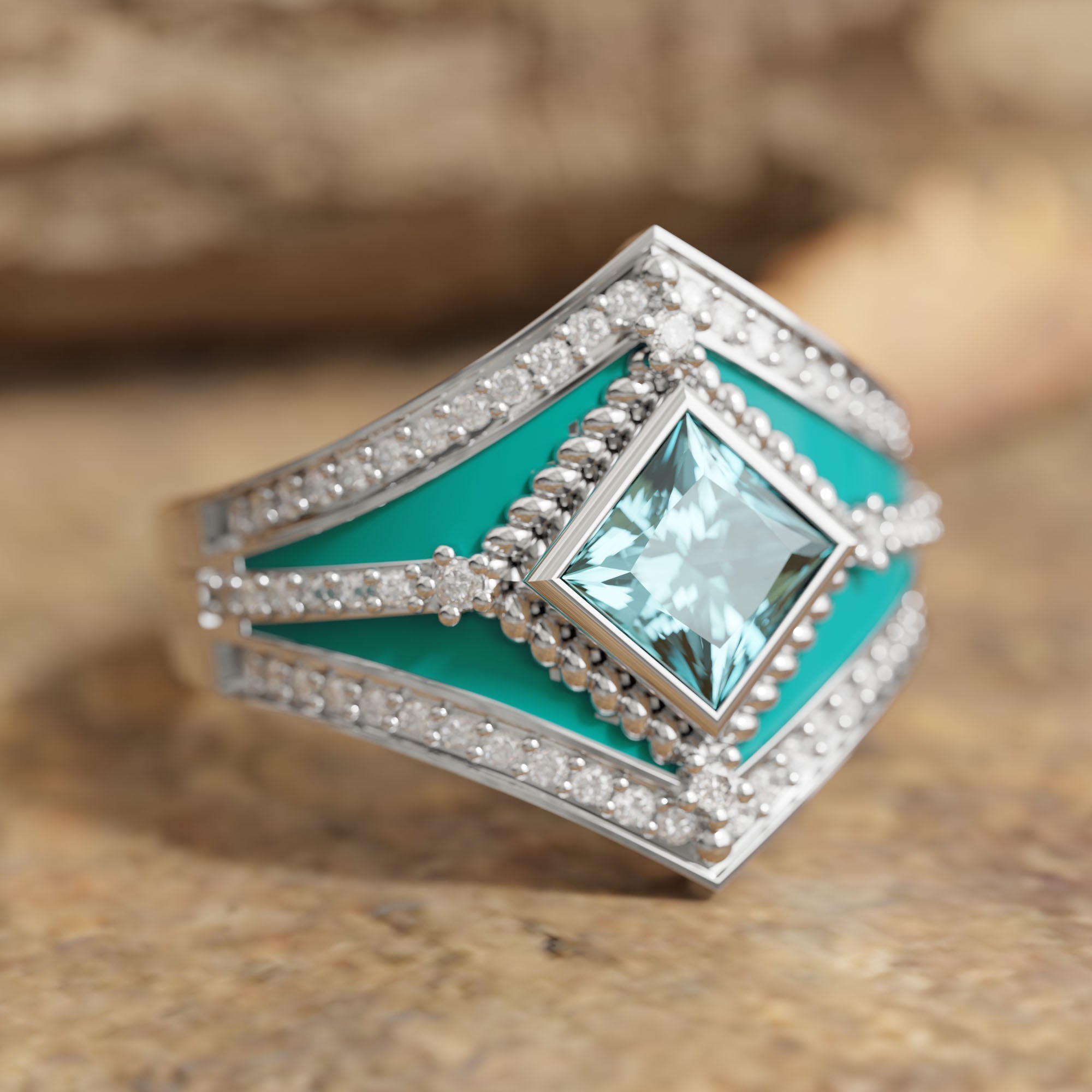 Wild Heart Ring - Aquamarine - Serene Western