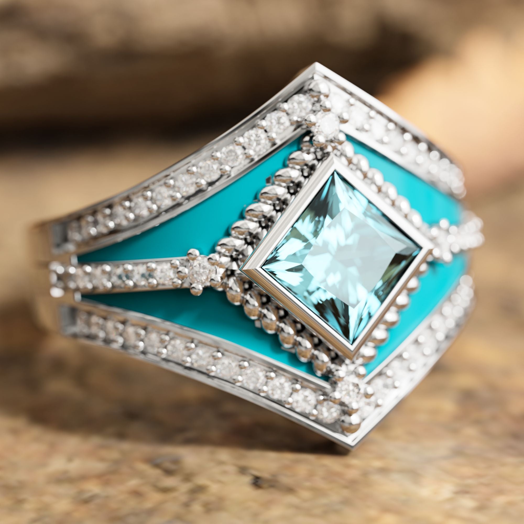 Wild Heart Ring - Aquamarine - Serene Western