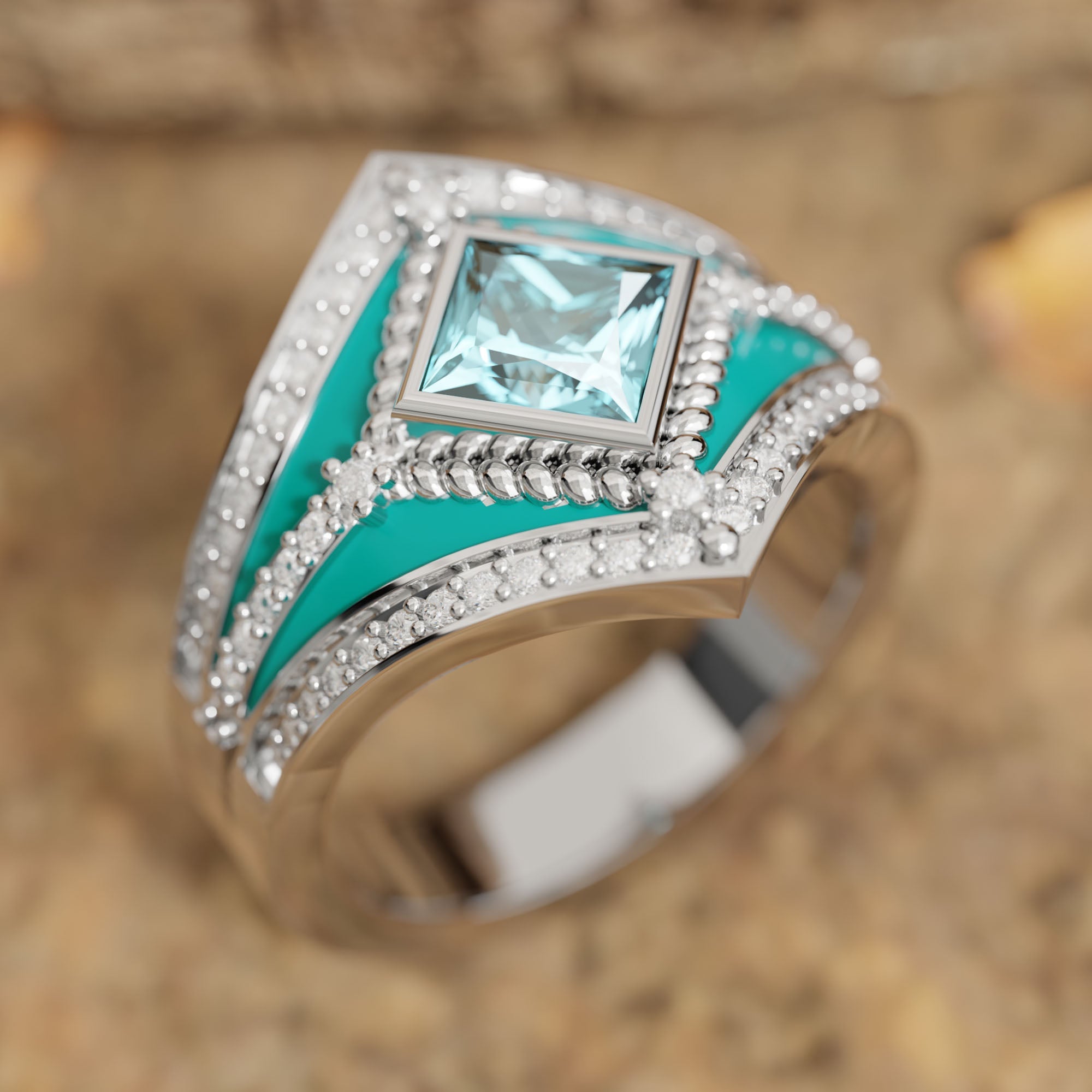 Wild Heart Ring - Aquamarine - Serene Western