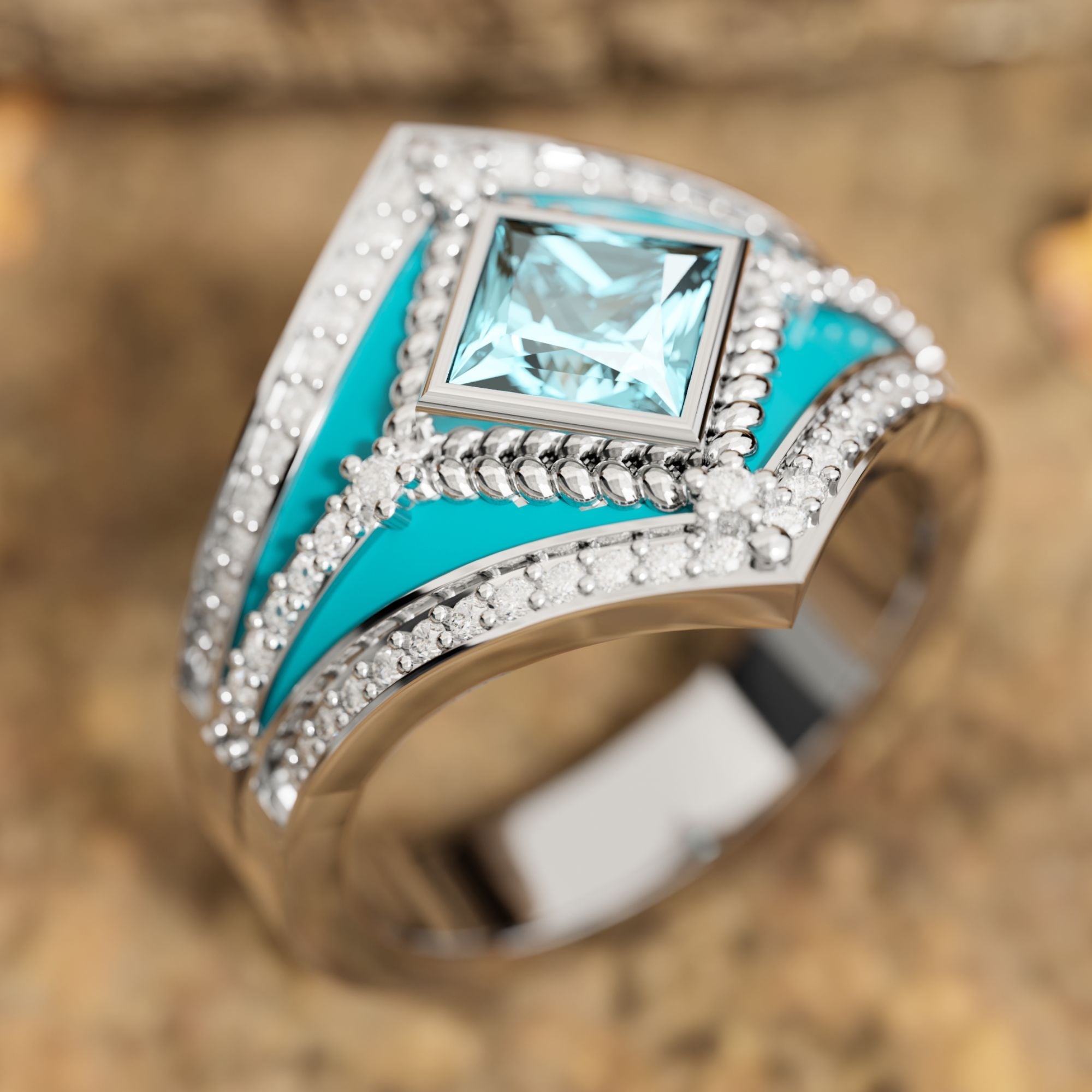 Wild Heart Ring - Aquamarine - Serene Western