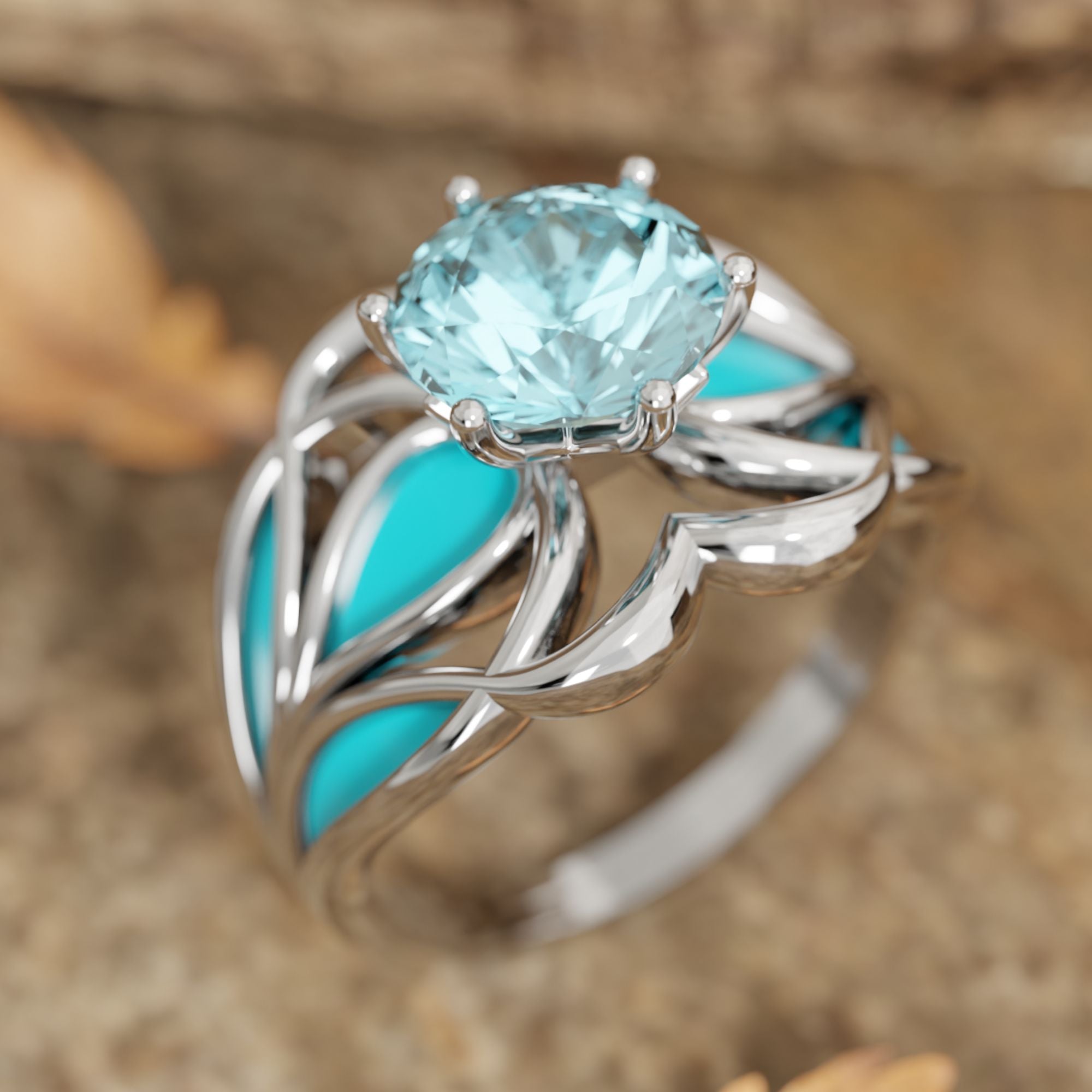 Wild Surges Ring - Aquamarine - Serene Western