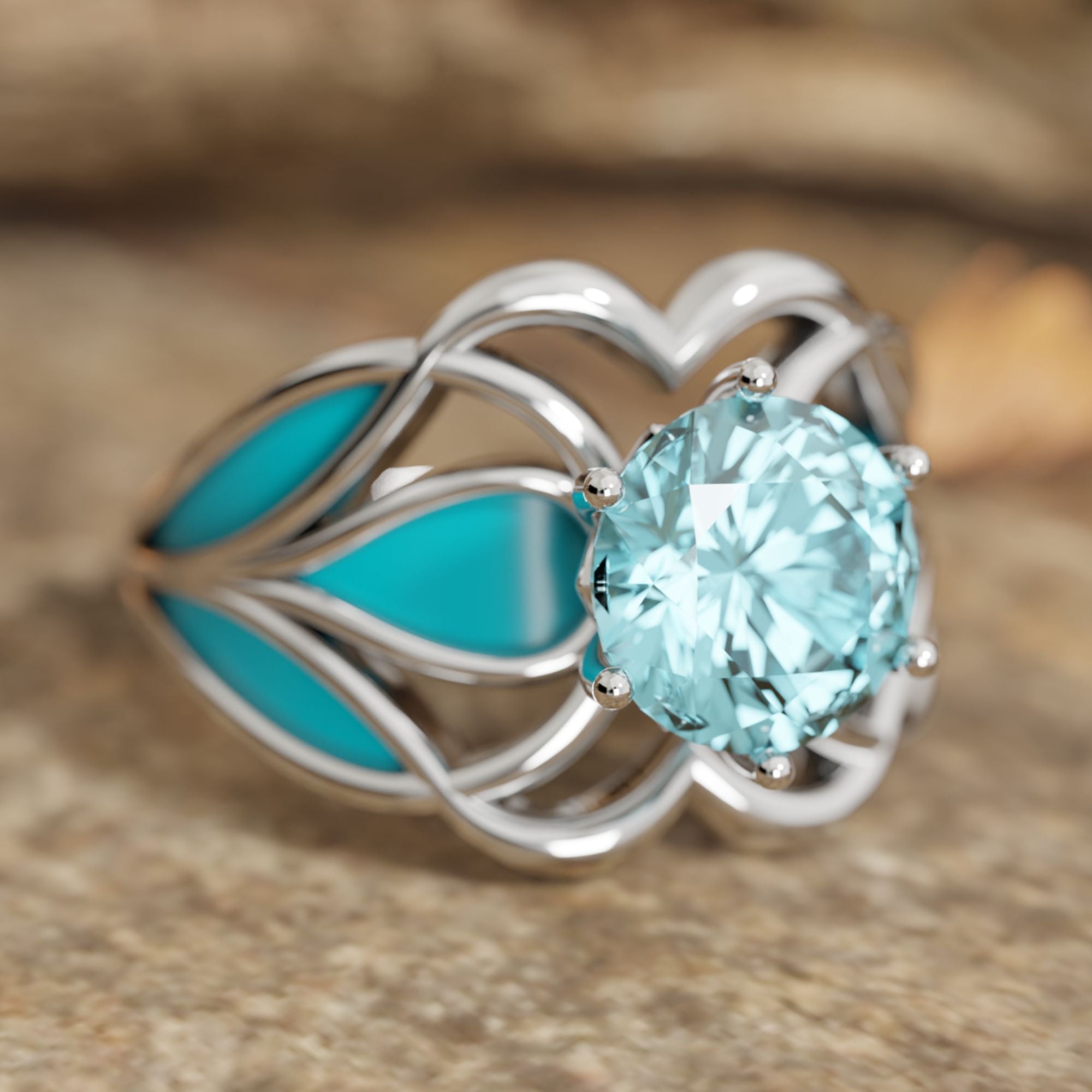 Wild Surges Ring - Aquamarine - Serene Western