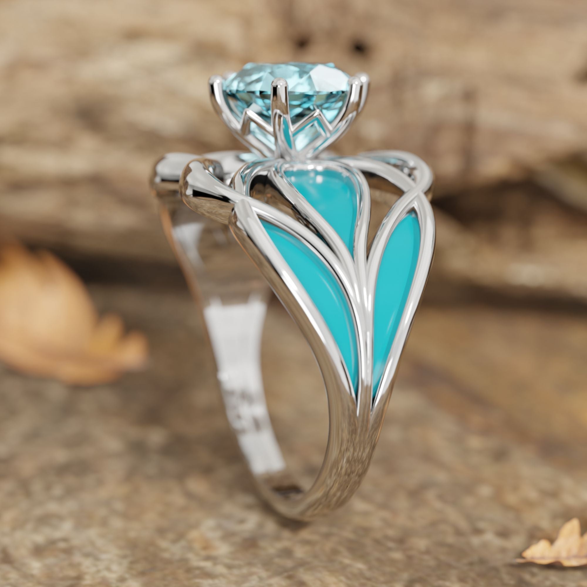 Wild Surges Ring - Aquamarine - Serene Western