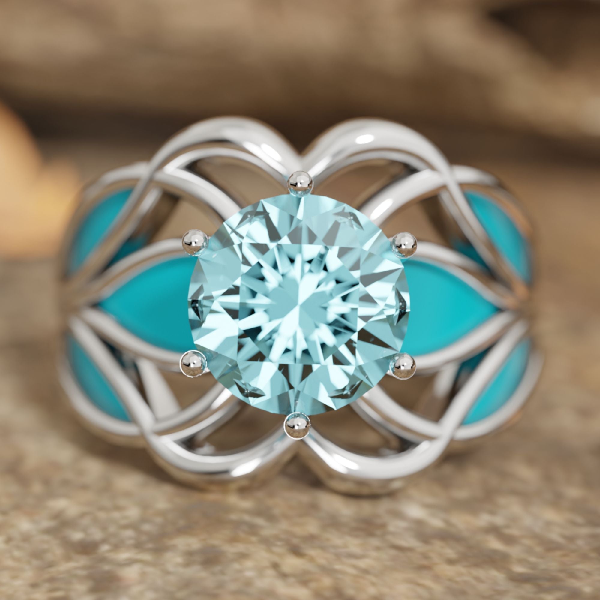 Wild Surges Ring - Aquamarine - Serene Western