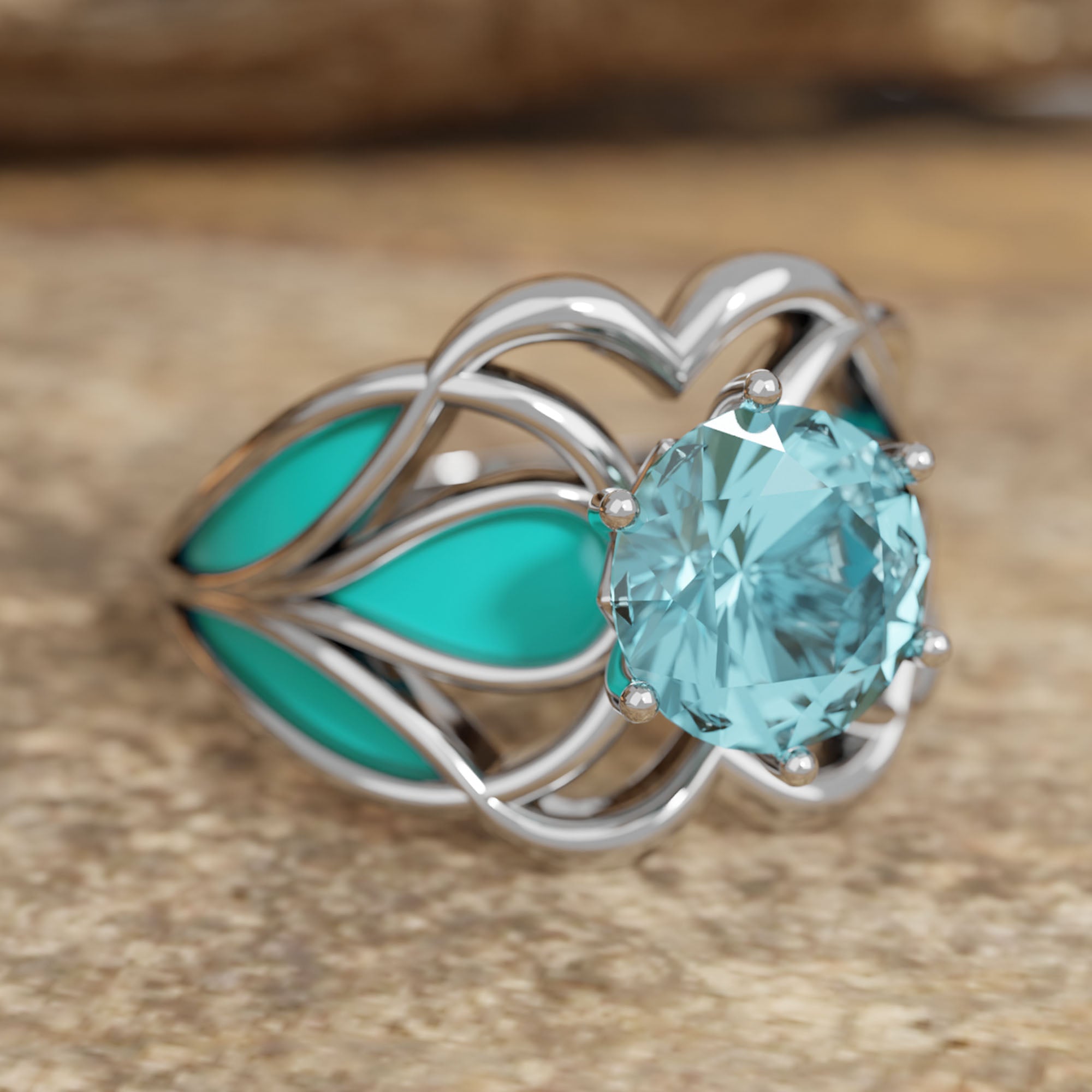 Wild Surges Ring - Aquamarine - Serene Western