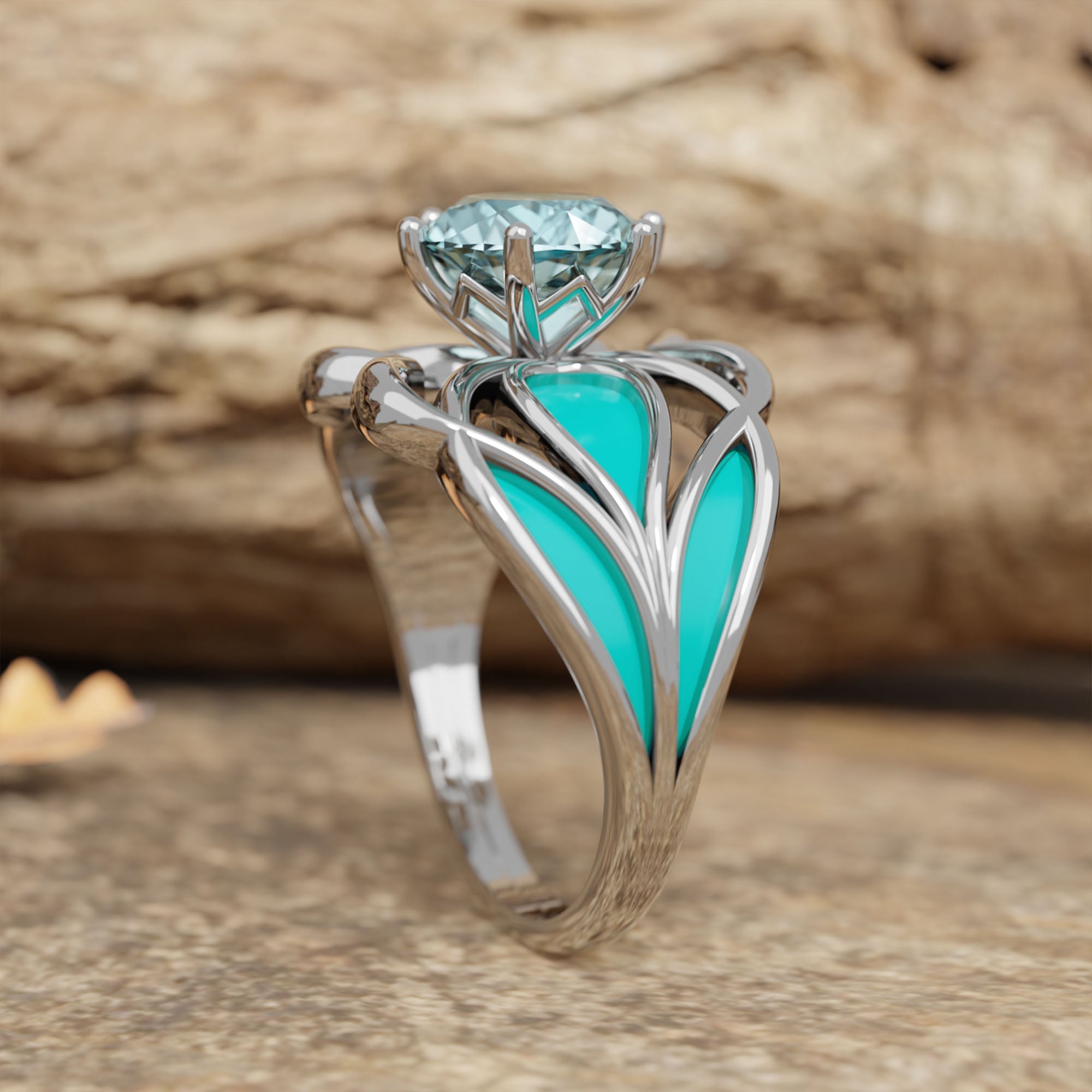 Wild Surges Ring - Aquamarine - Serene Western