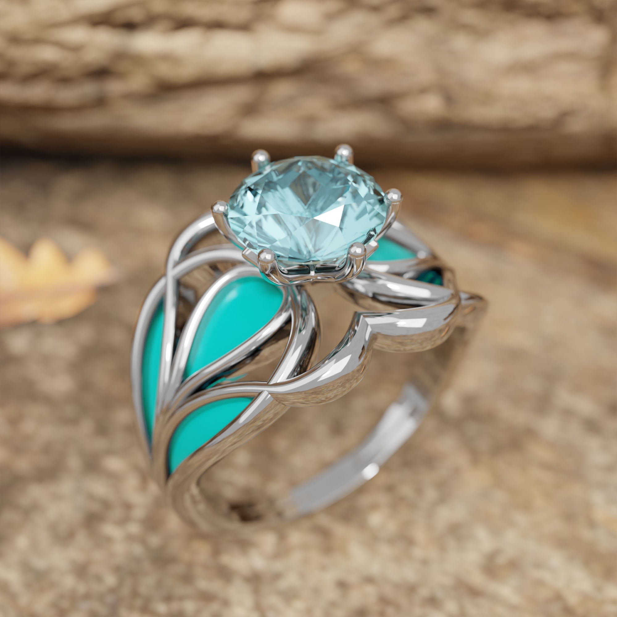 Wild Surges Ring - Aquamarine - Serene Western